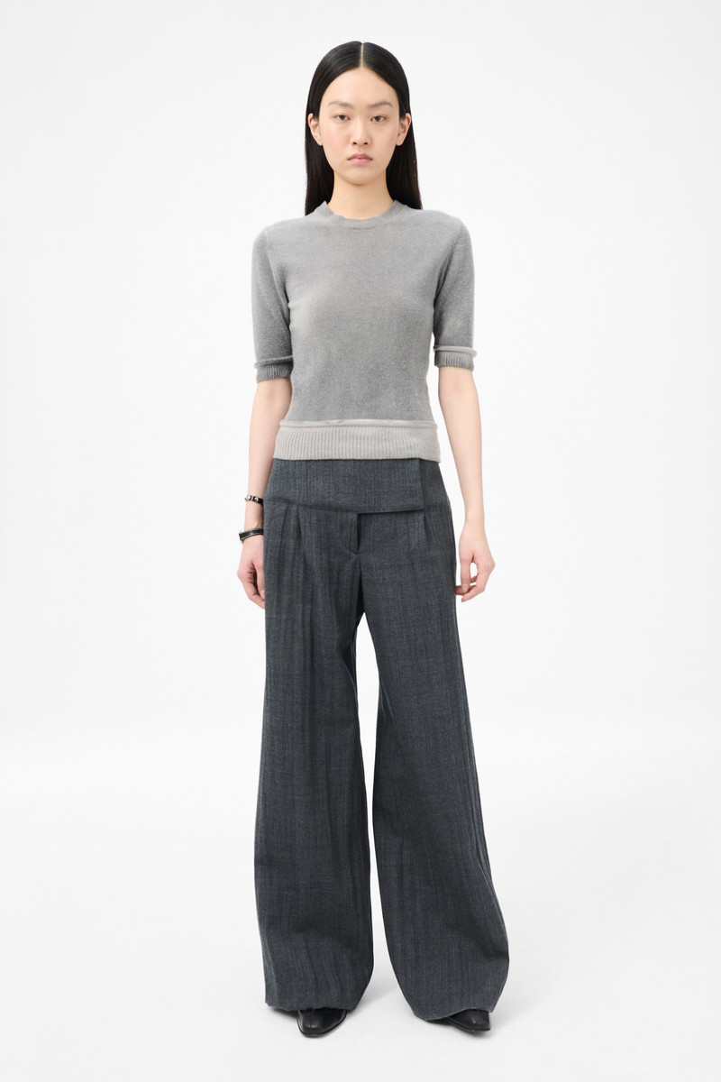Our Legacy Girdle Trouser Stone Grey Plisse Wool outlook