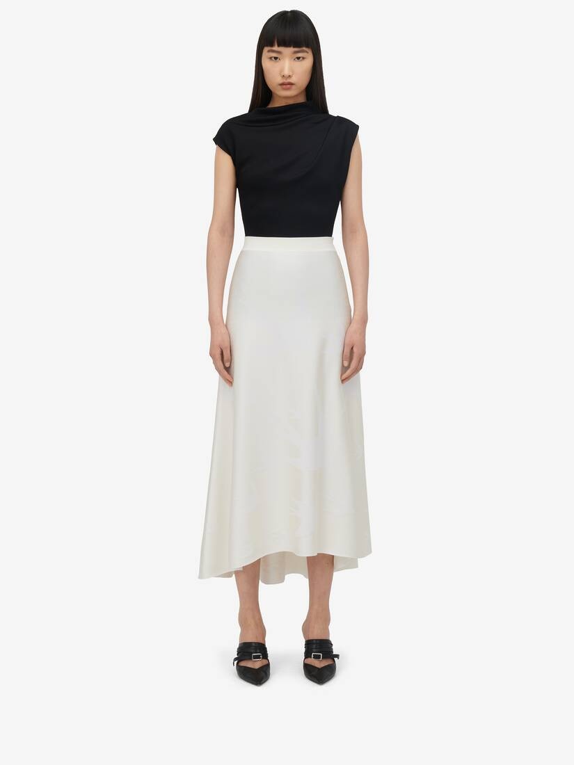 Women's Asymmetric Draped Top in Black - 3
