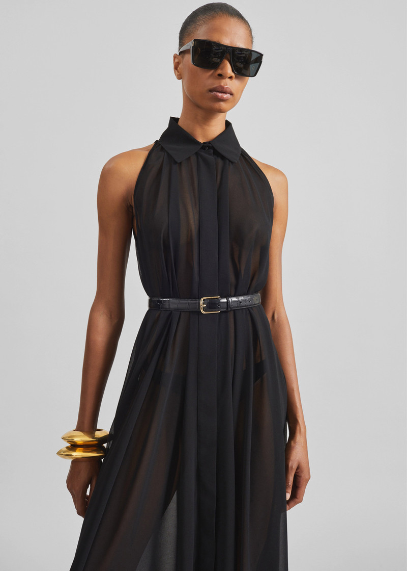 Sukie Sheer Halterneck Dress - Black 3
