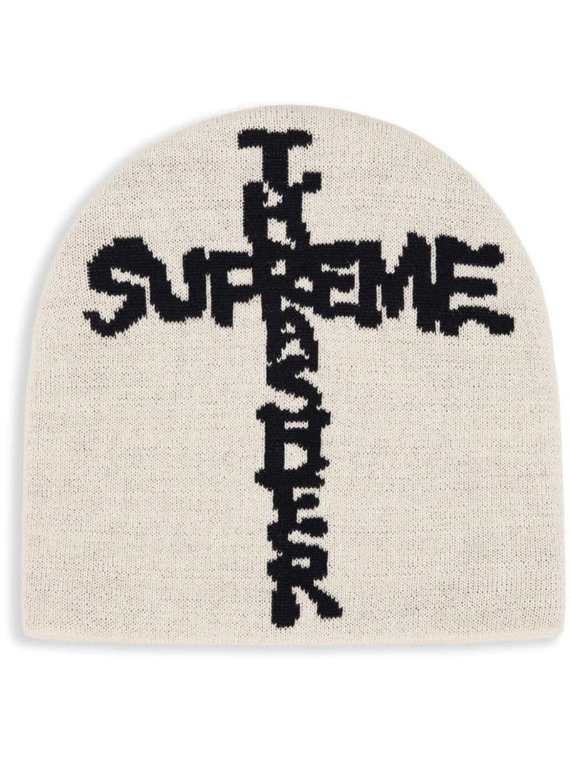 x Thrasher logo-intarsia "Grey" beanie - 1