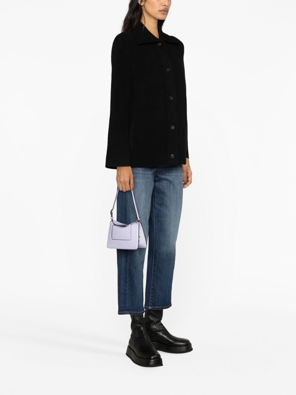 spread-collar cardigan - 3