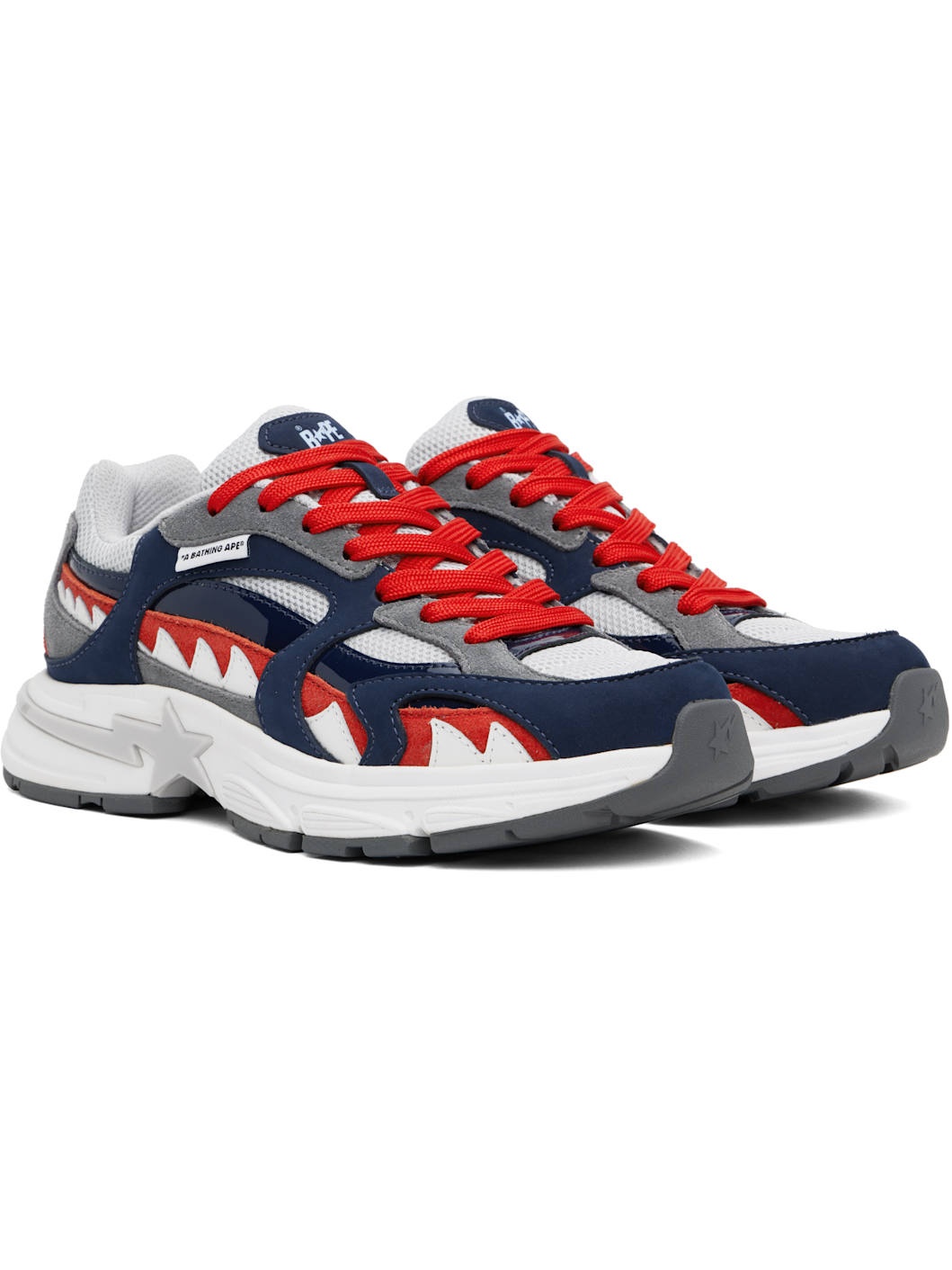 Navy & Gray Shark STA France M1 Sneakers - 4