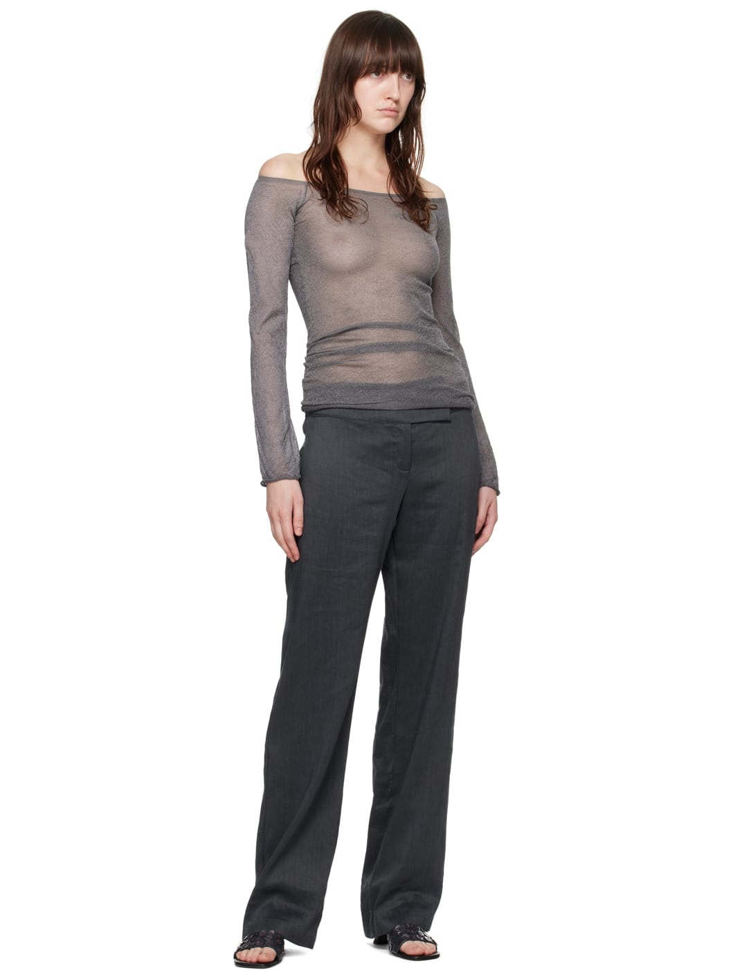 【関税込み】Paloma Wool グレー Kelly 長袖トップス paloma wool Gray Kelly Long Sleeve T-Shirt | REVERSIBLE