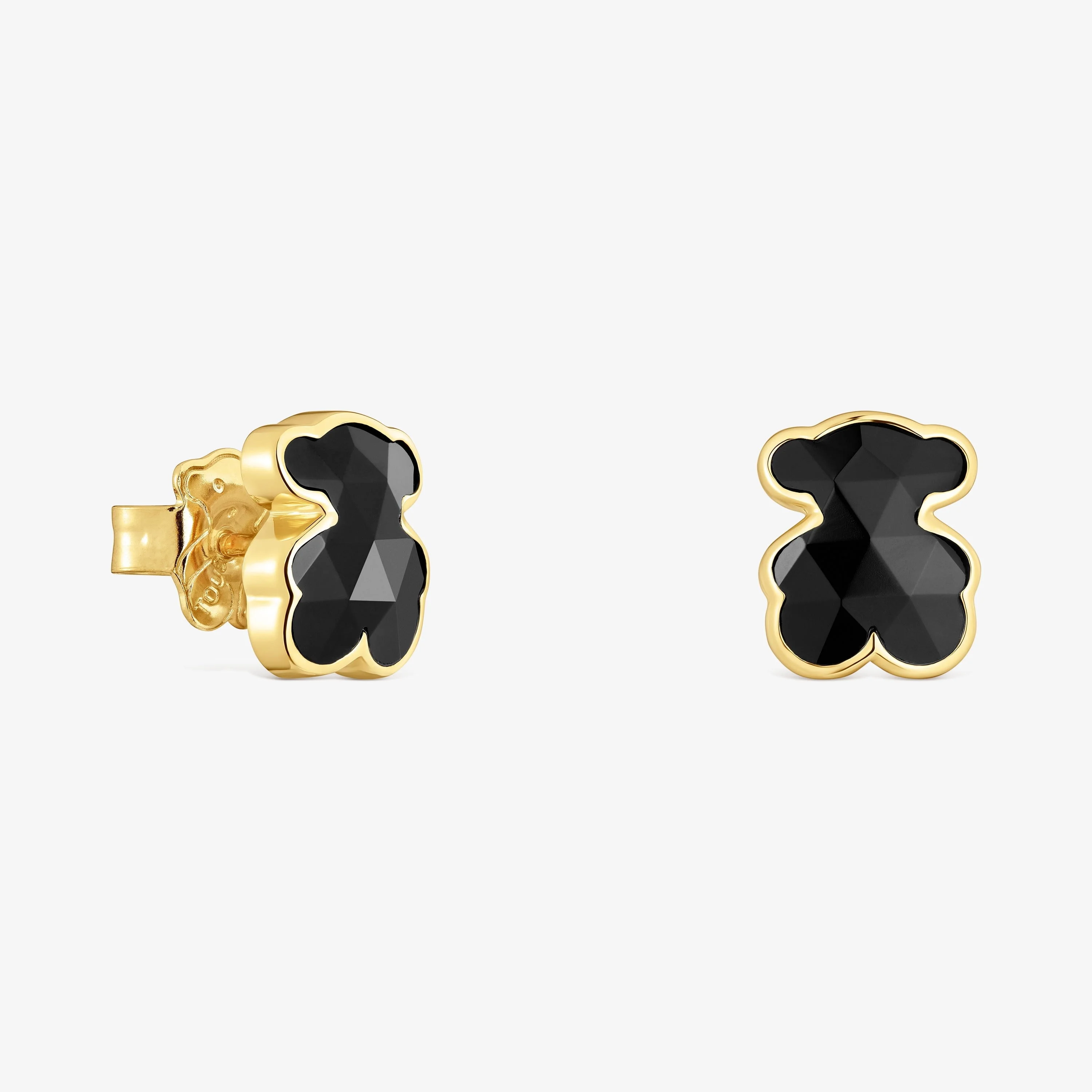 10 mm 18K gold vermeil and onyx bear Earrings TOUS Icon Color - 1