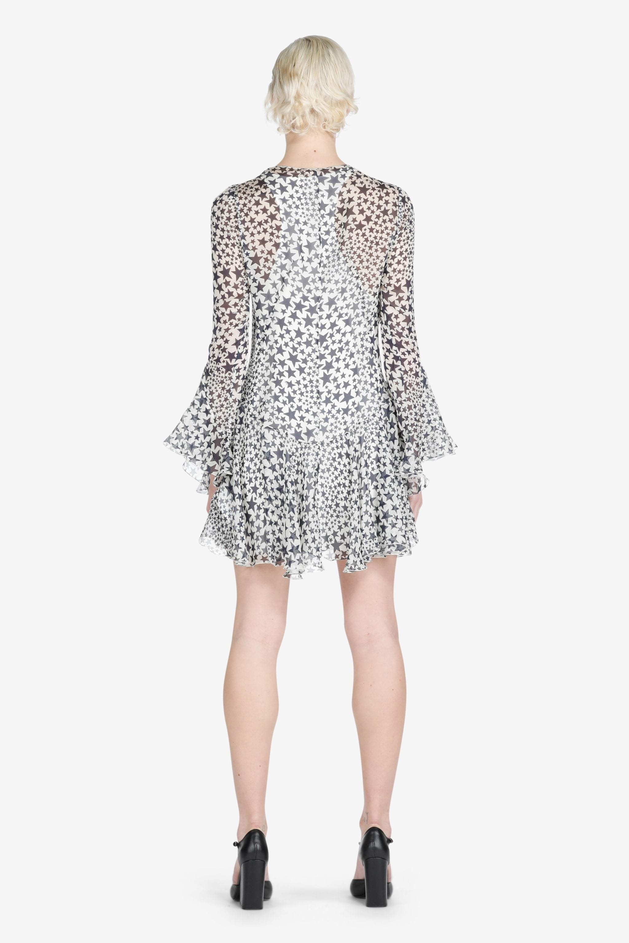 STAR PRINT SILK MINI DRESS - 2