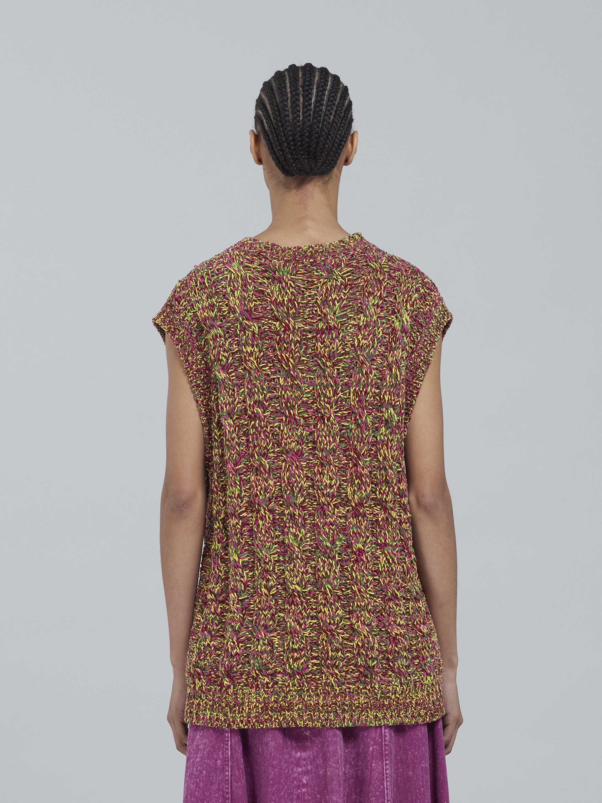 VISCOSE AND COTTON CHENILLE VEST - 3