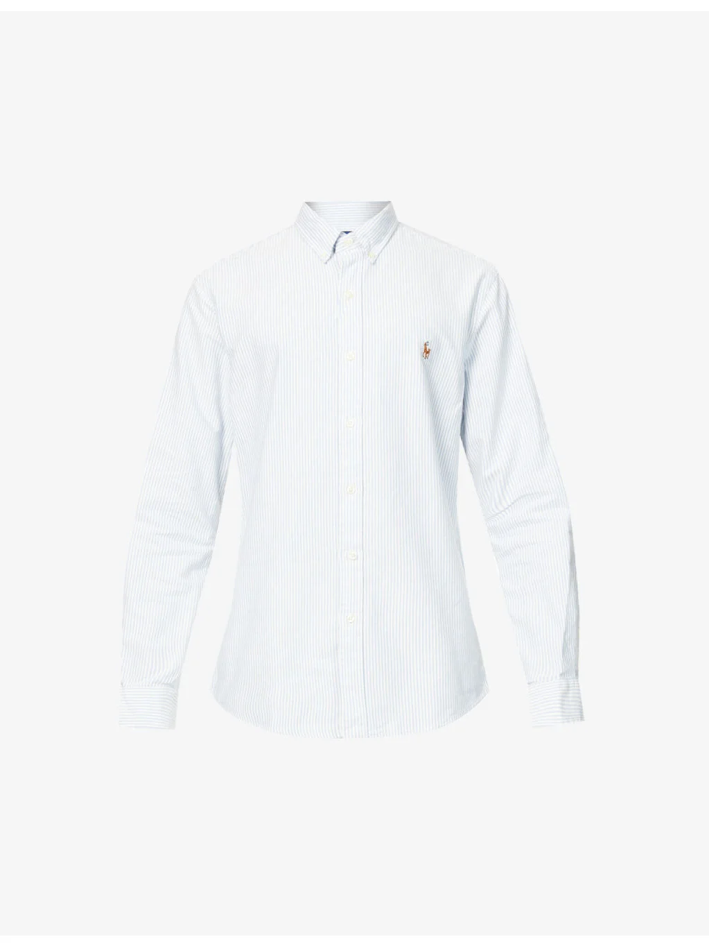 Long-sleeved button-down slim-fit cotton Oxford shirt - 1