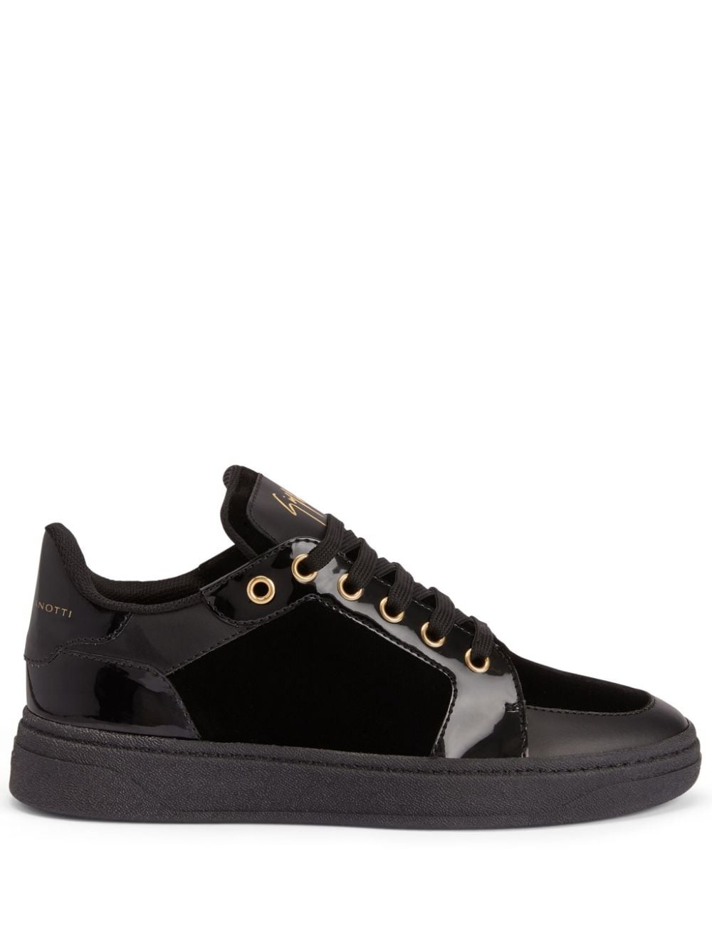 round-toe panelled sneakers - 1