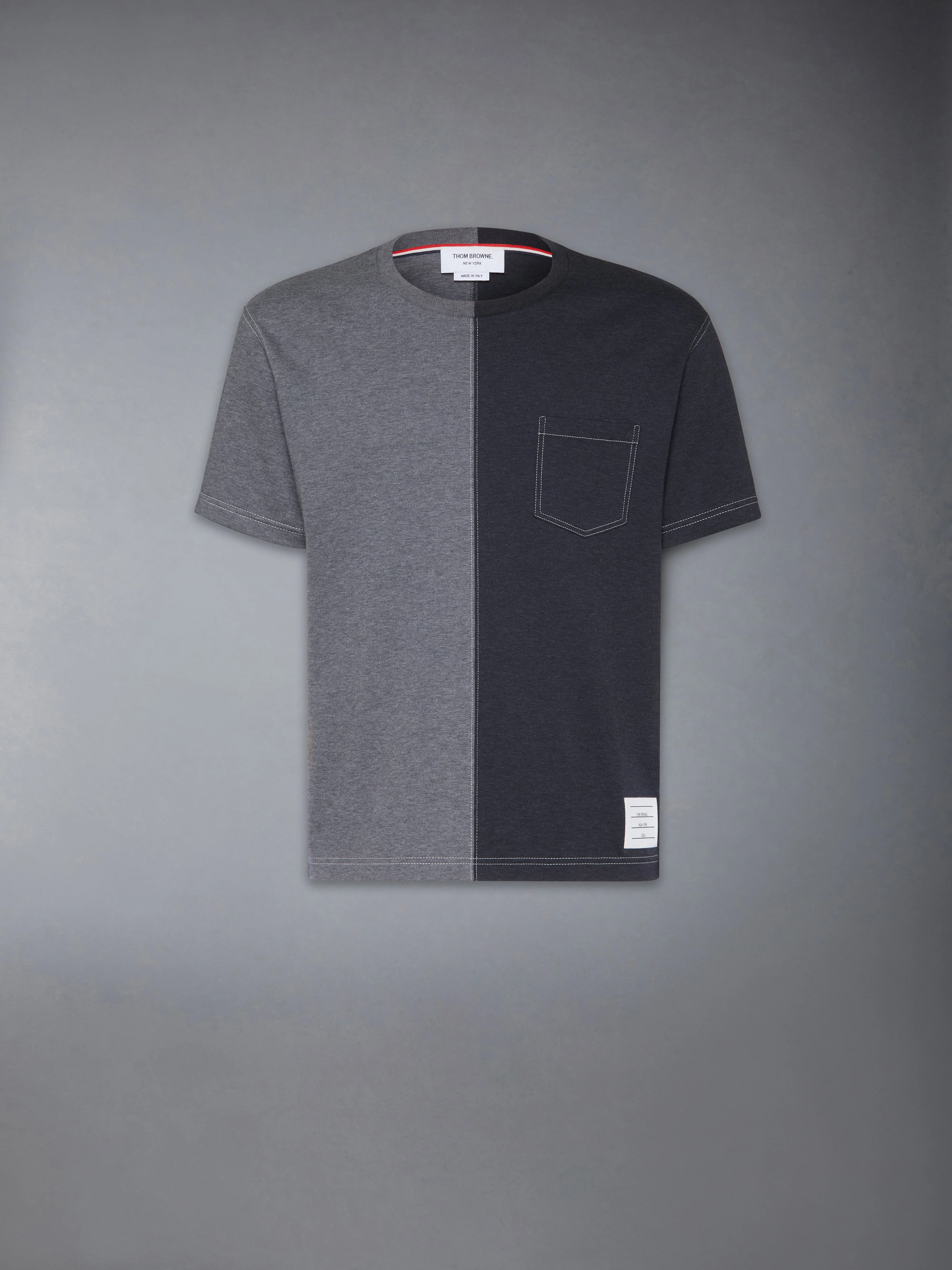 two-tone cotton T-shirt - 1