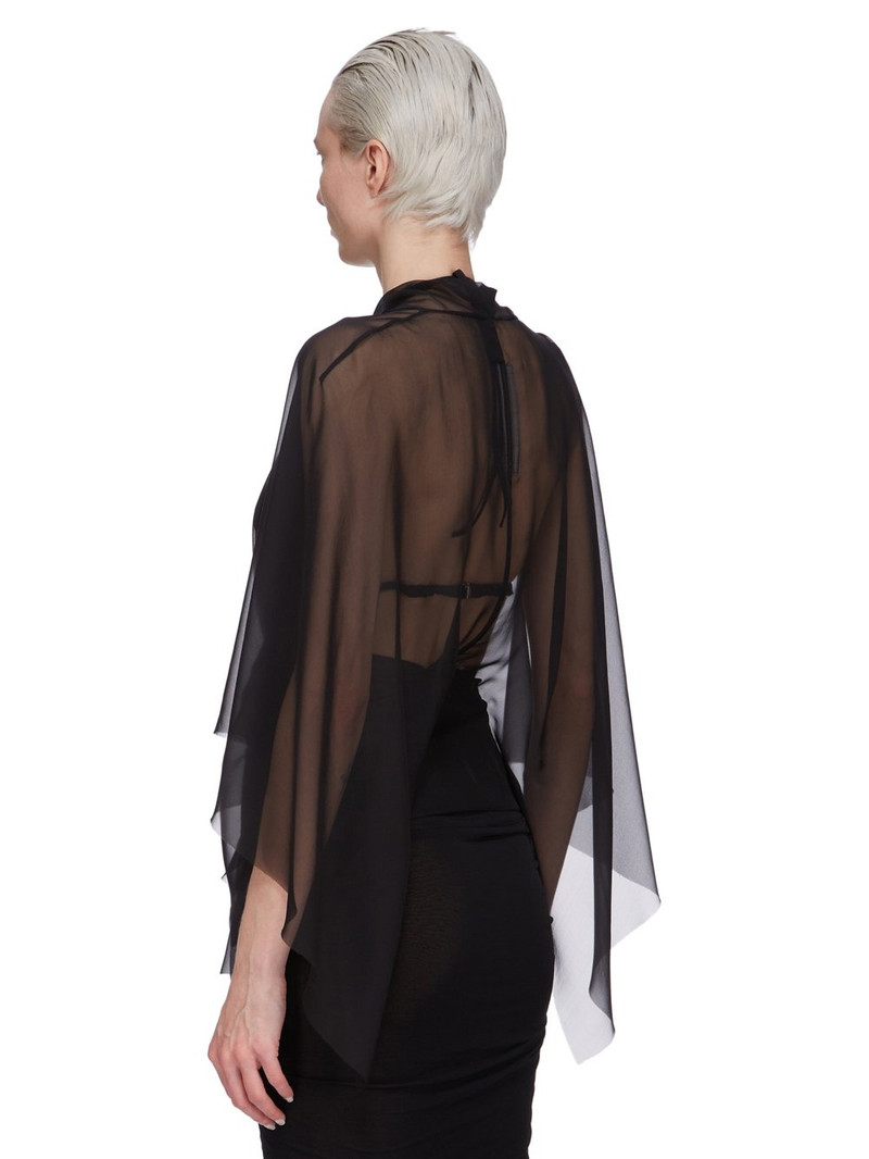 Asymmetric silk-chiffon jacket Black 3