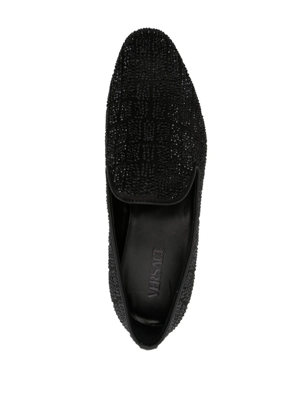 crystal-embellished satin loafers - 4