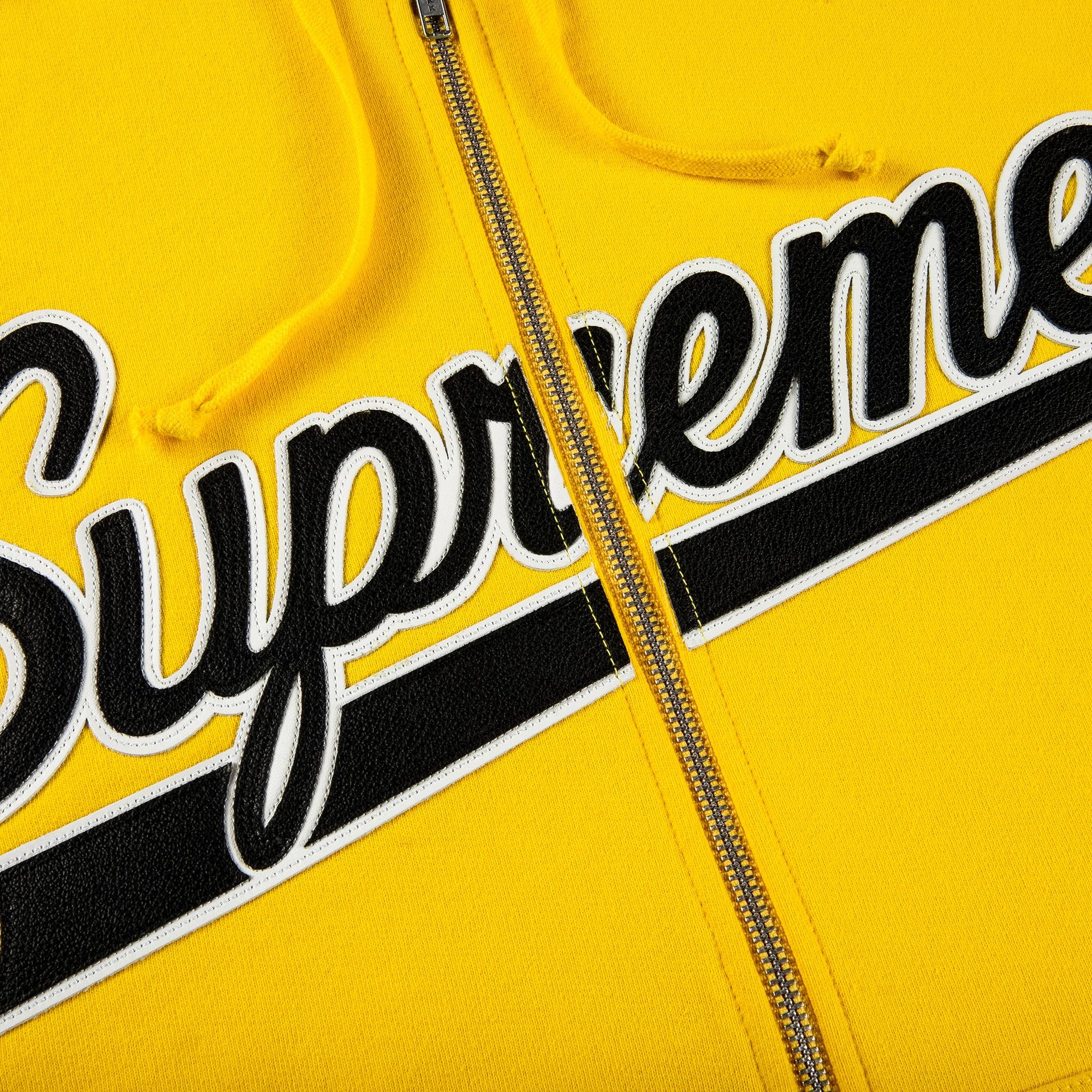 Supreme x Vanson Leathers Spider Web Zip Up Hooded Sweatshirt 'Yellow' - 3