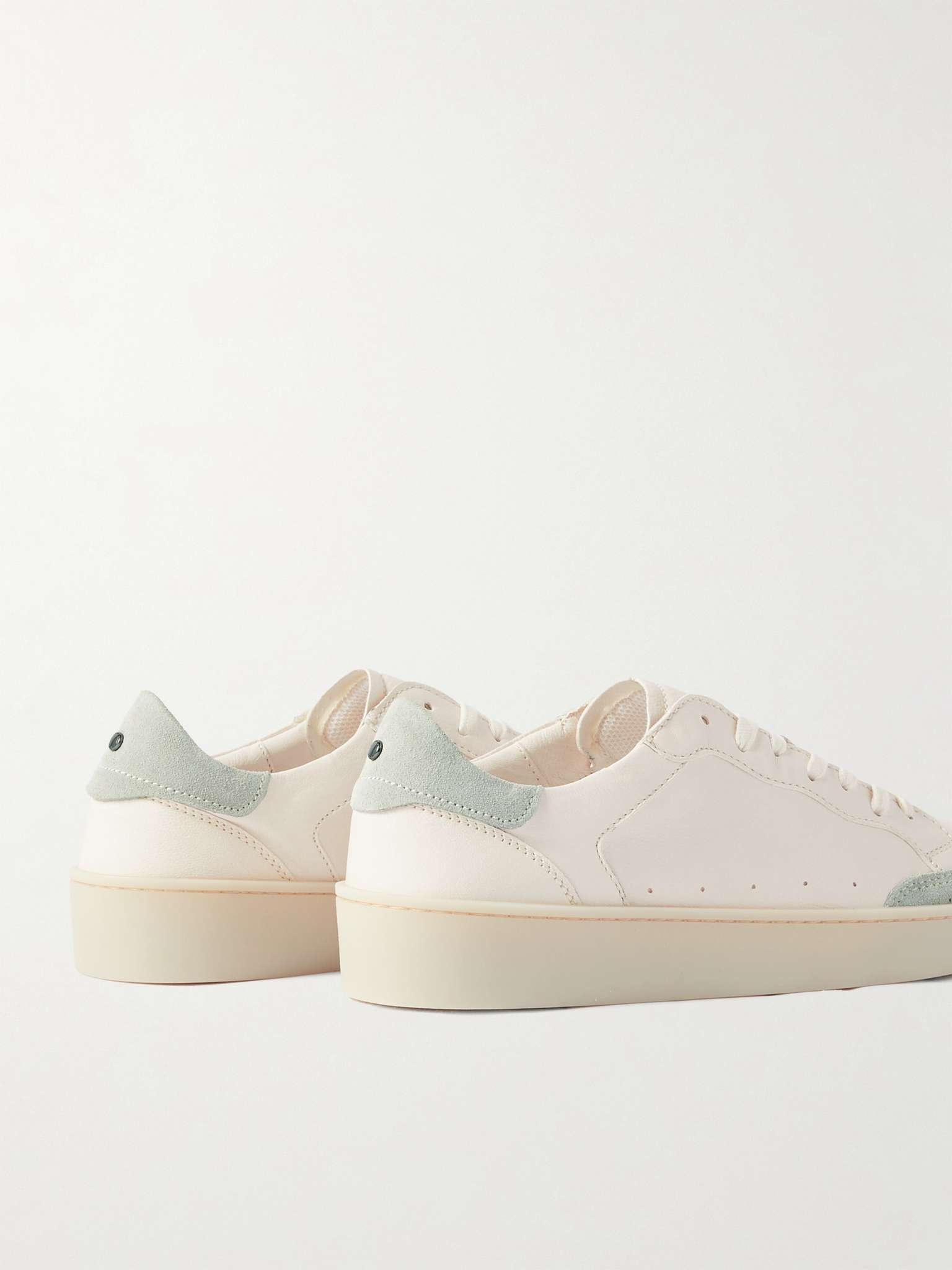 Suede-Trimmed Leather Sneakers - 5