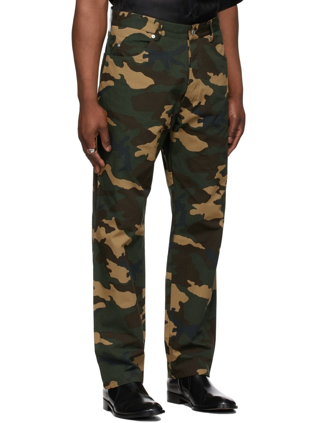 SSENSE Exclusive Green Camo Straight-Leg Jeans - 4