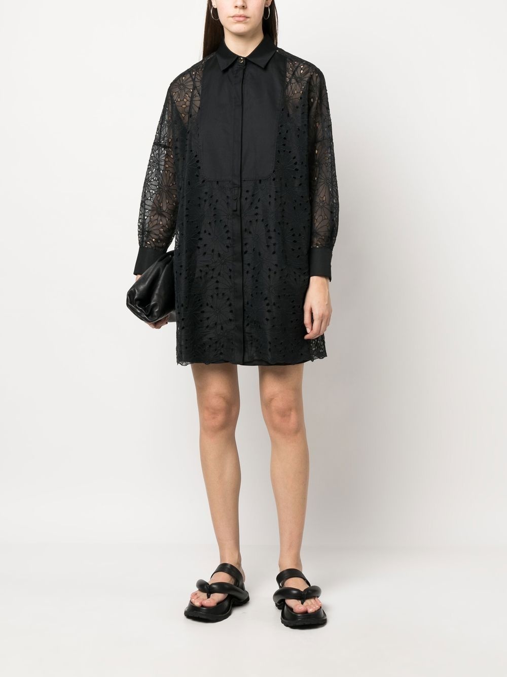 embroidered shirt dress - 2