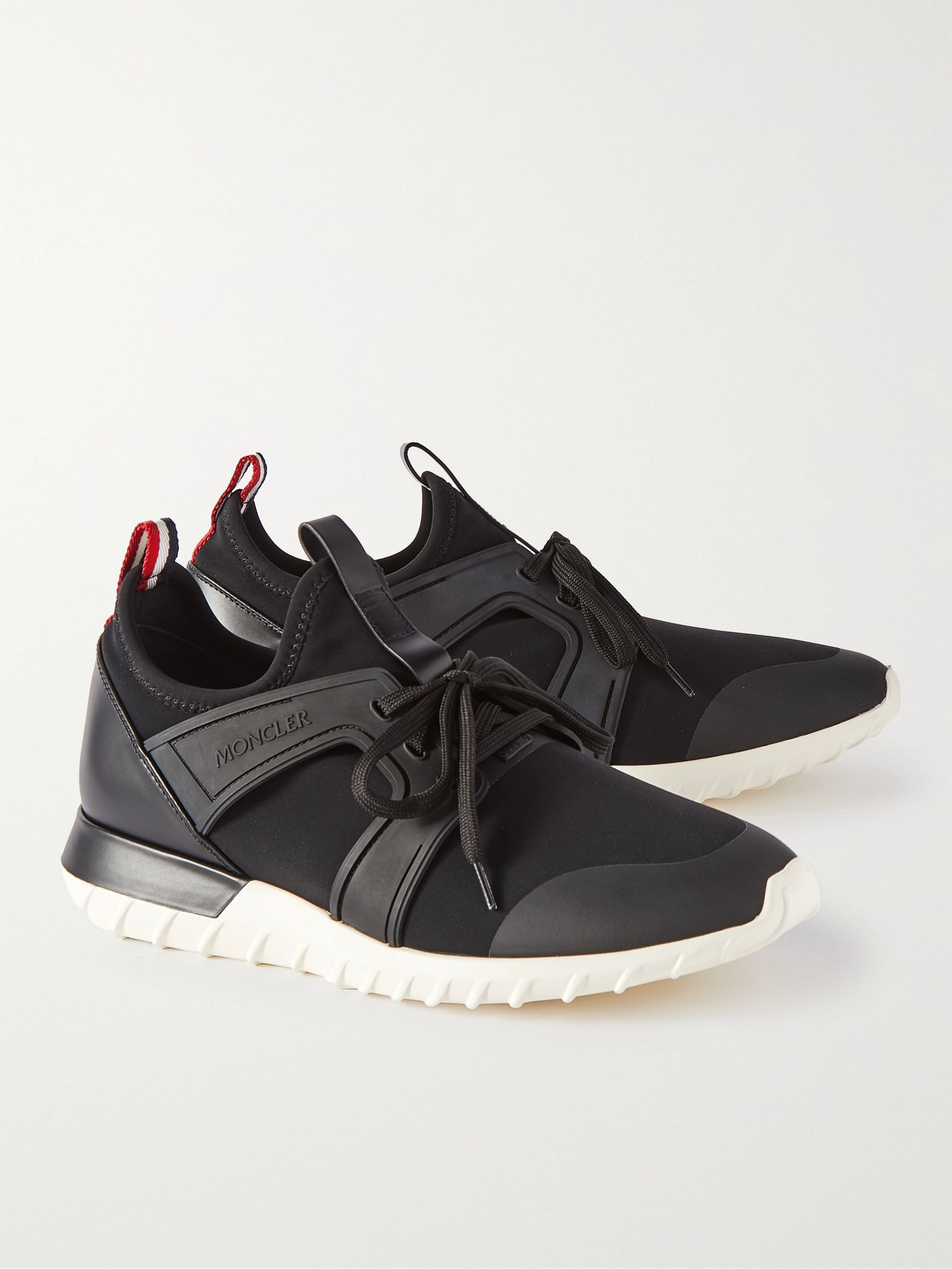 Emilien Rubber and Leather-Trimmed Neoprene Sneakers Black - 4