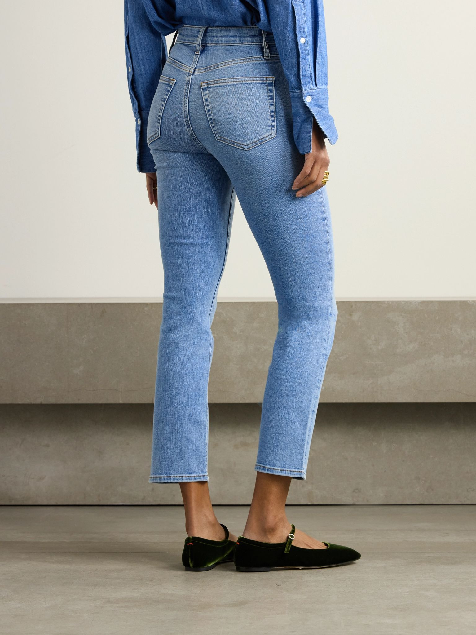 The Pencil cropped high-rise skinny jeans Light denim - 4