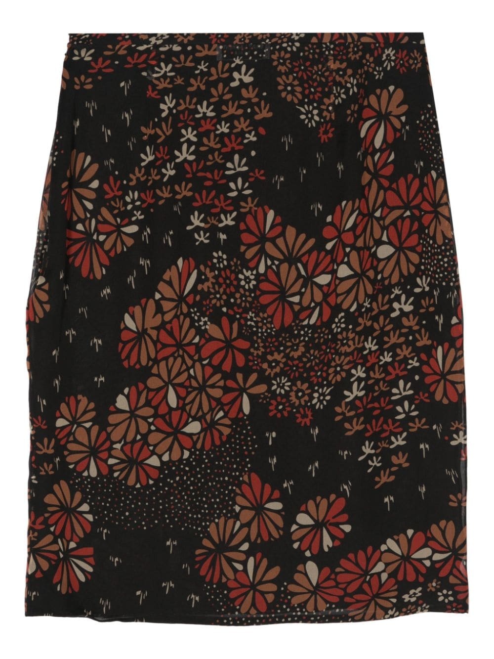 floral-print silk midi skirt - 2