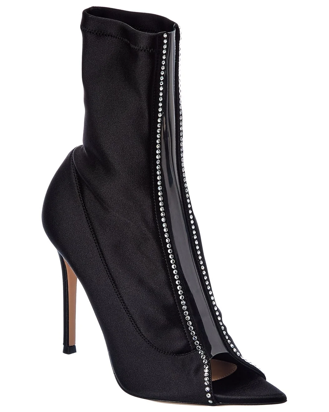 Gianvito Rossi Crystal Hiroko 105 Lycra & Vinyl Bootie - 1