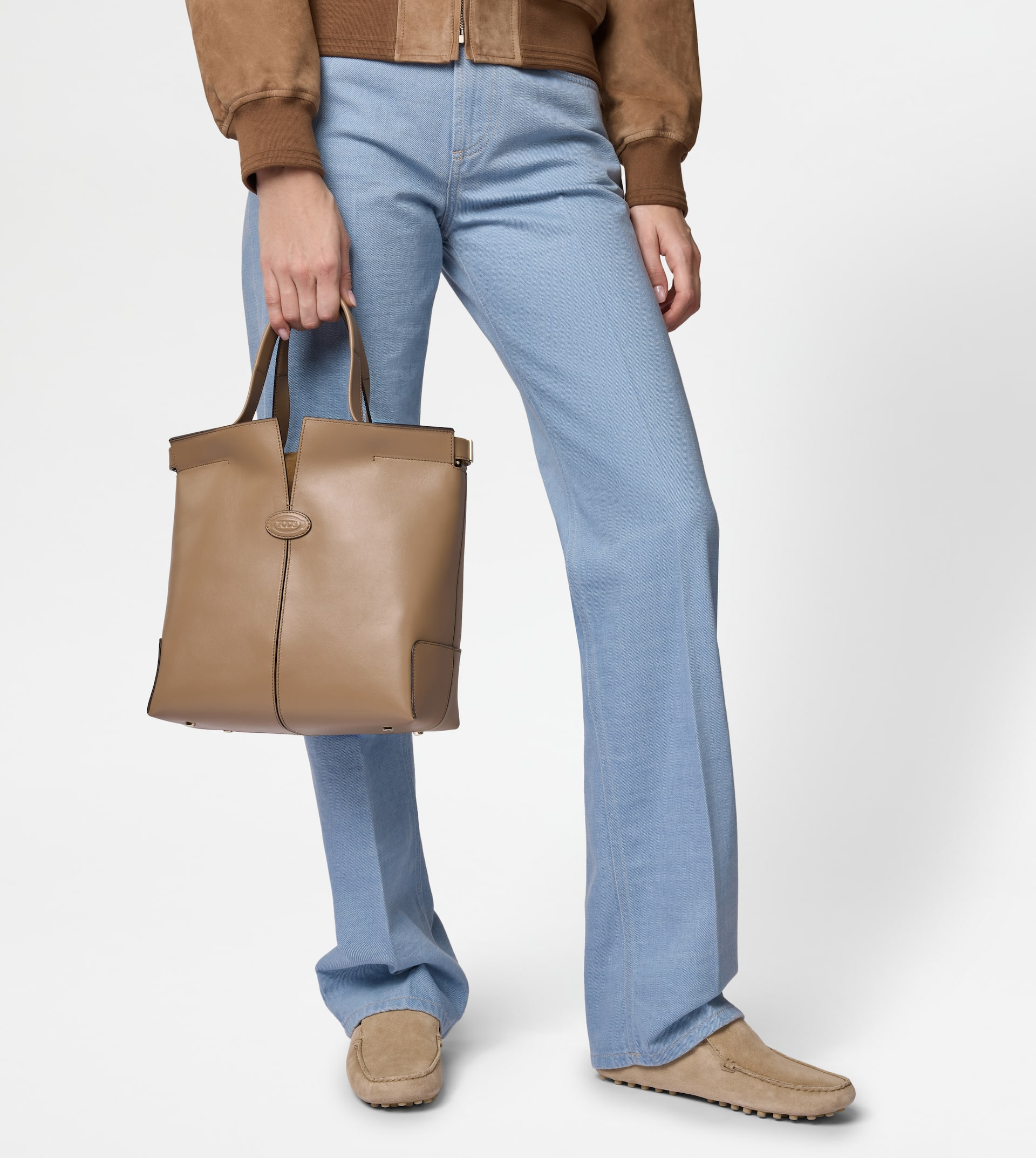 TOD'S DI BAG FOLIO IN LEATHER SMALL - BROWN - 8