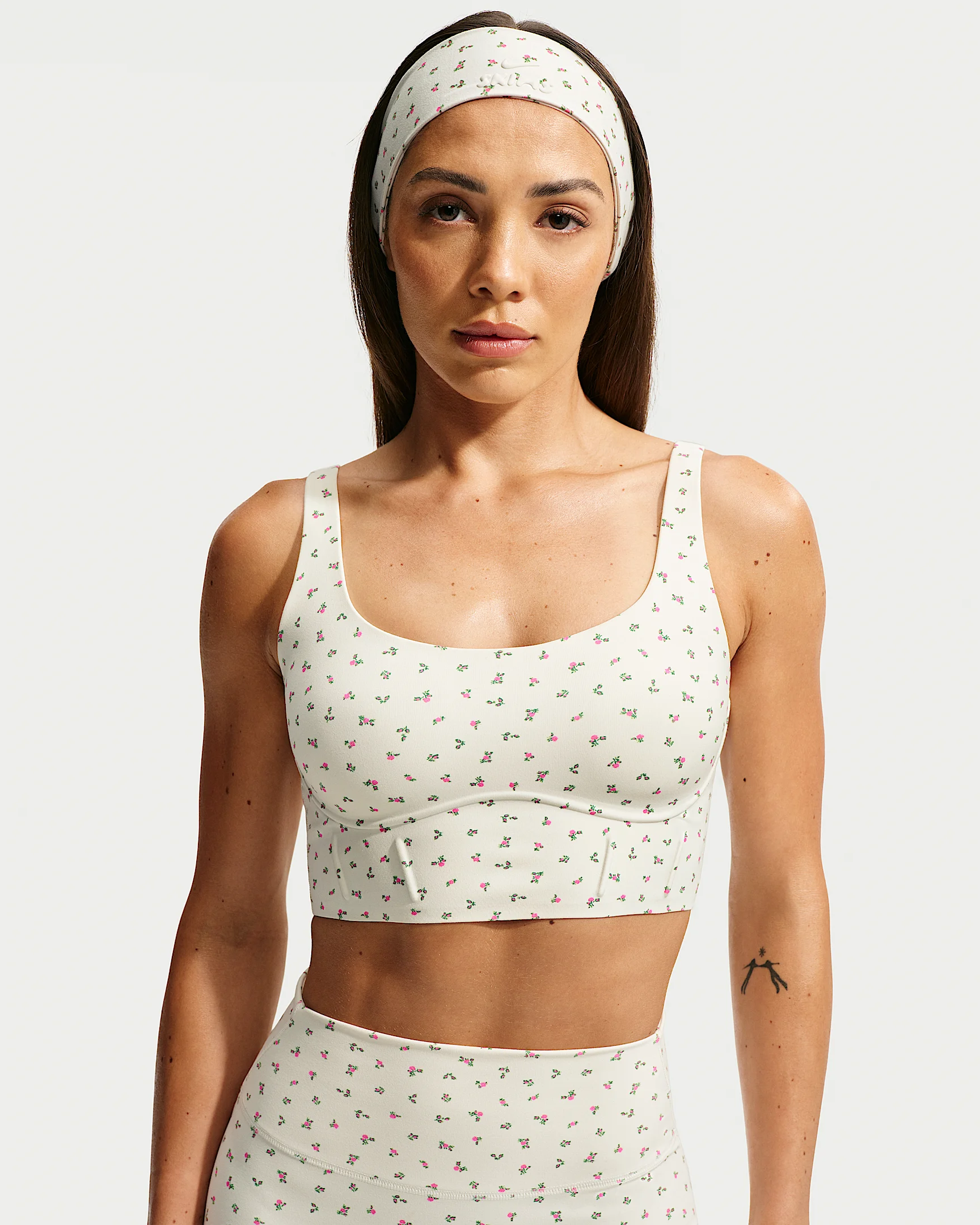 NikeSKIMS Matte Women's Printed Long-Line Corset Bra - 1