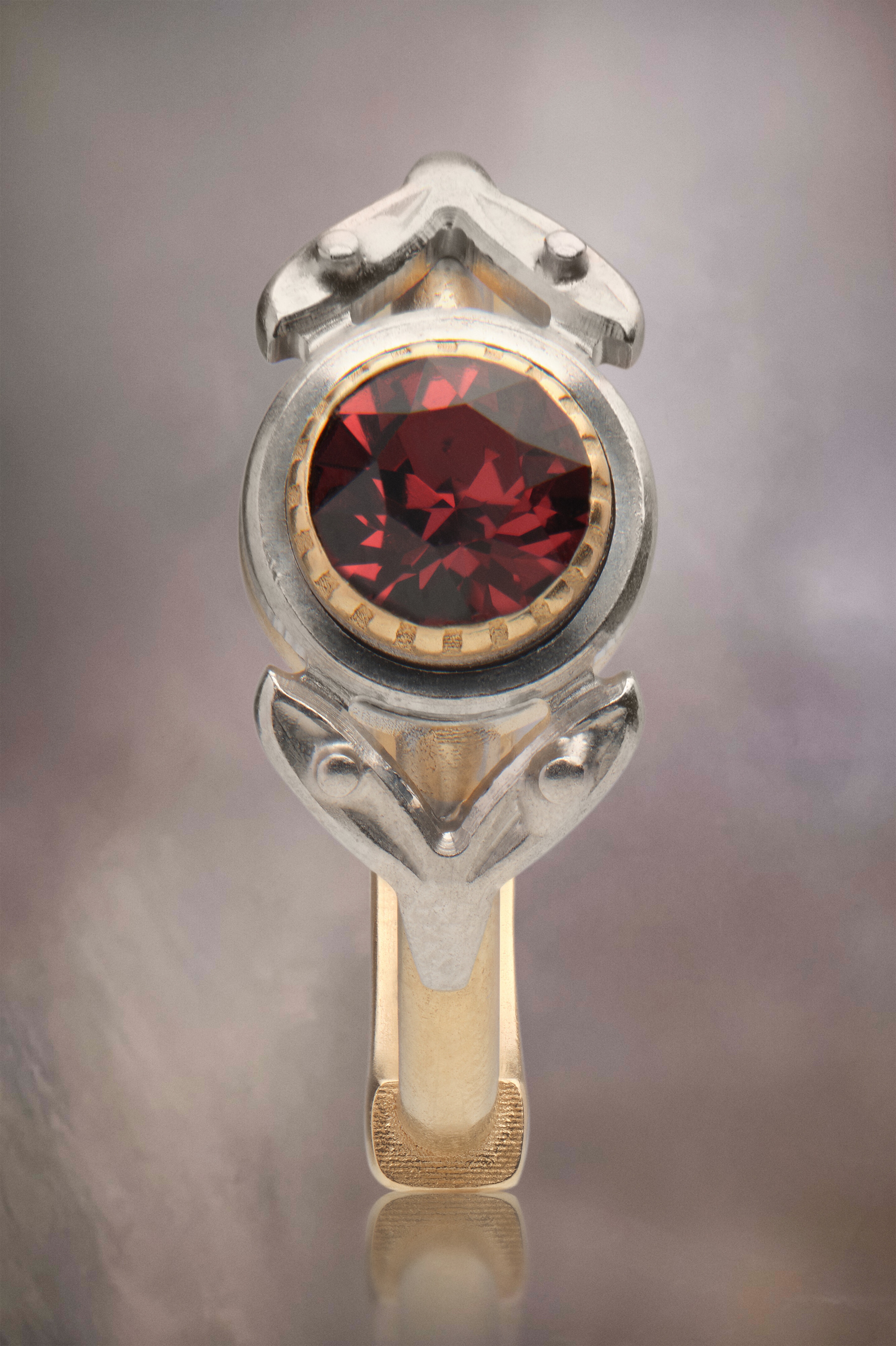 Red garnet ring - 1