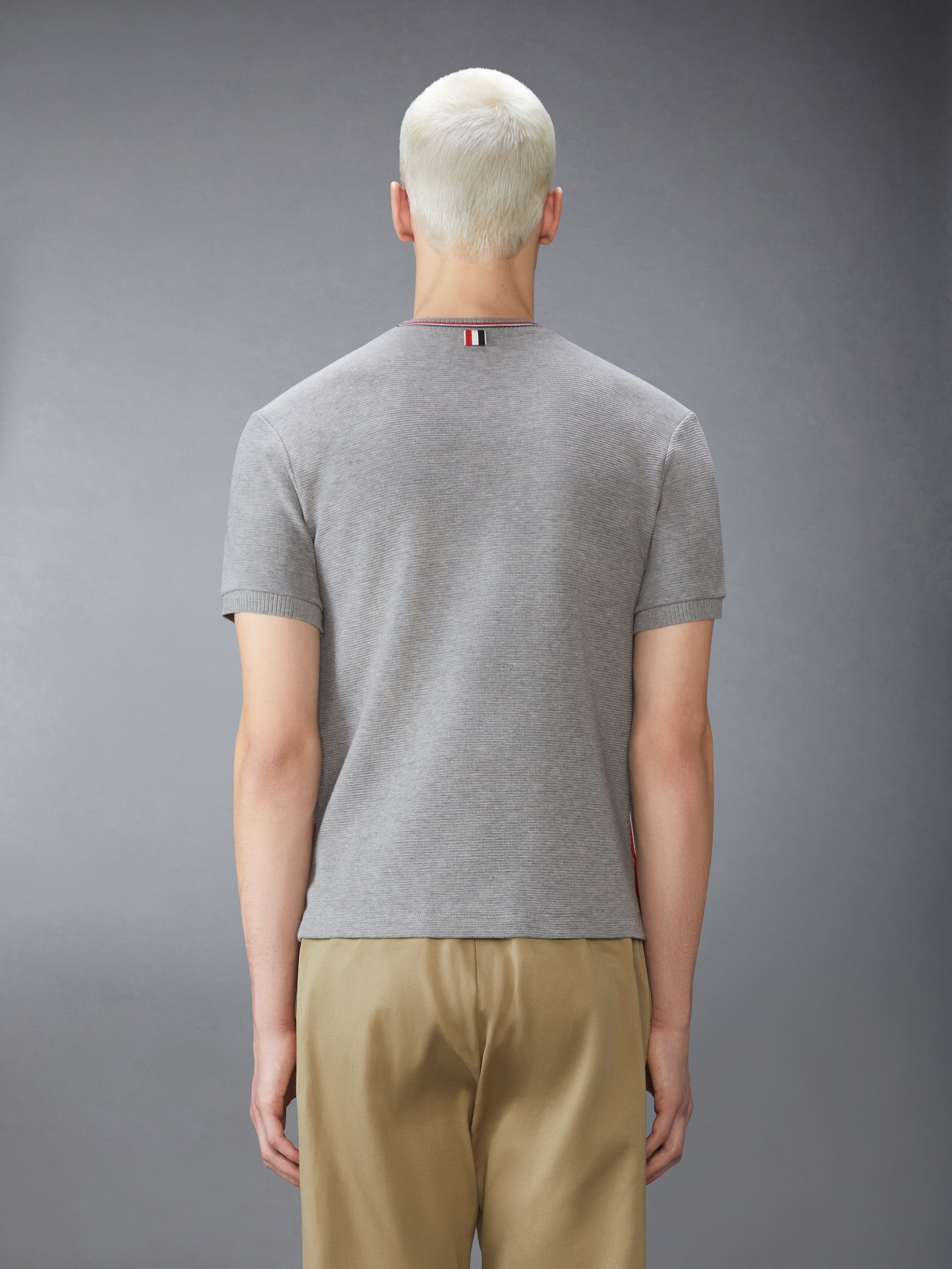 COTTON WAFFLE RIB CUFF TEE - 3