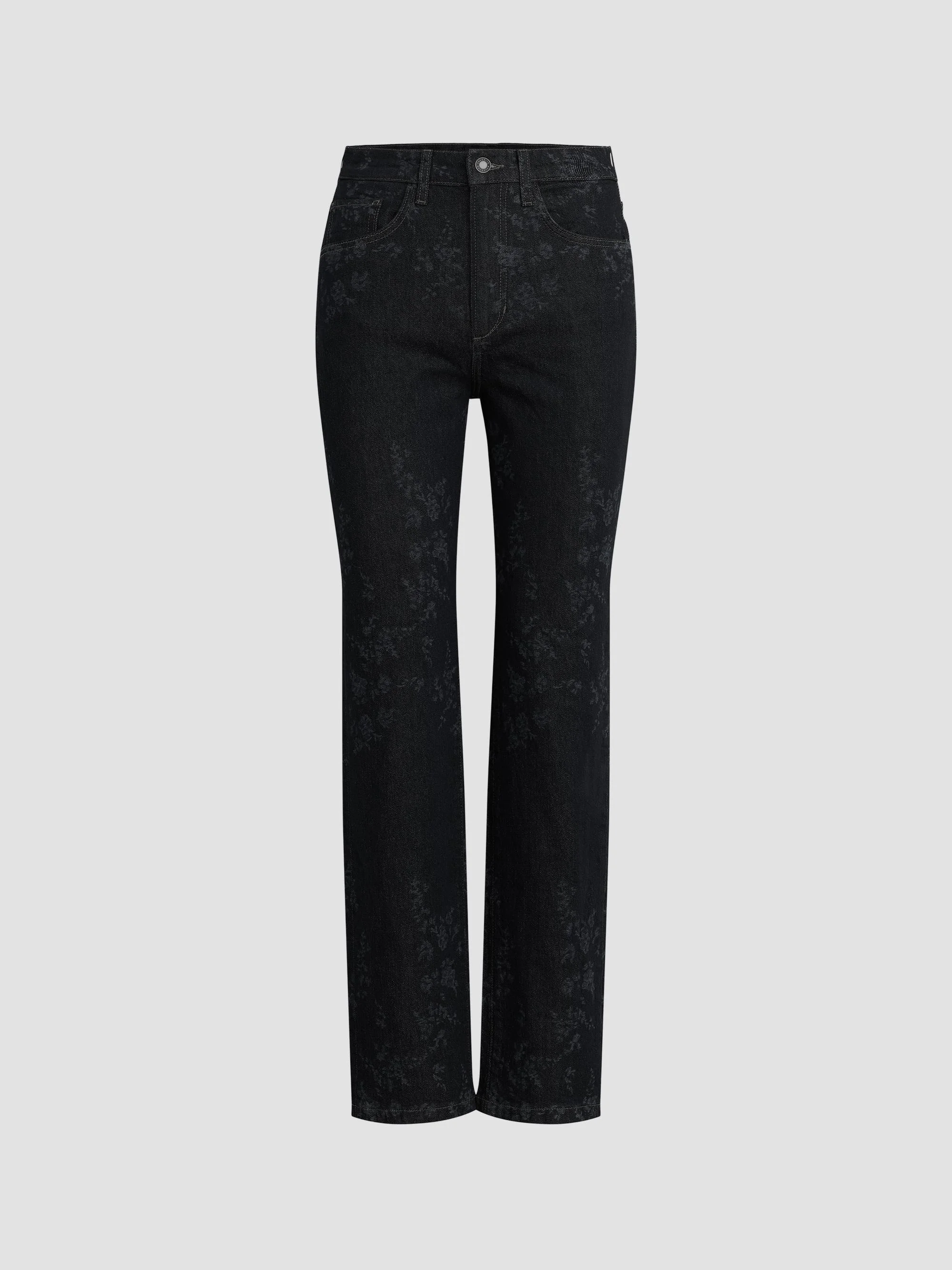 Women's The Valentina Floral High-Rise Straight-Leg Jeans - Magnolia - 1