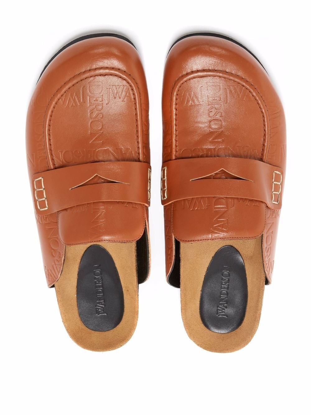 logo-debossed loafer mules - 3