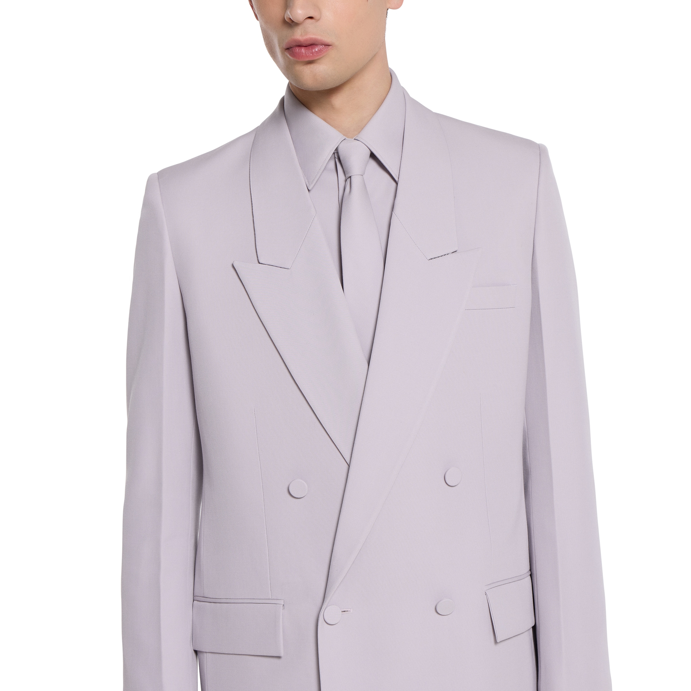 Double-breast wool gabardine jacket - 5