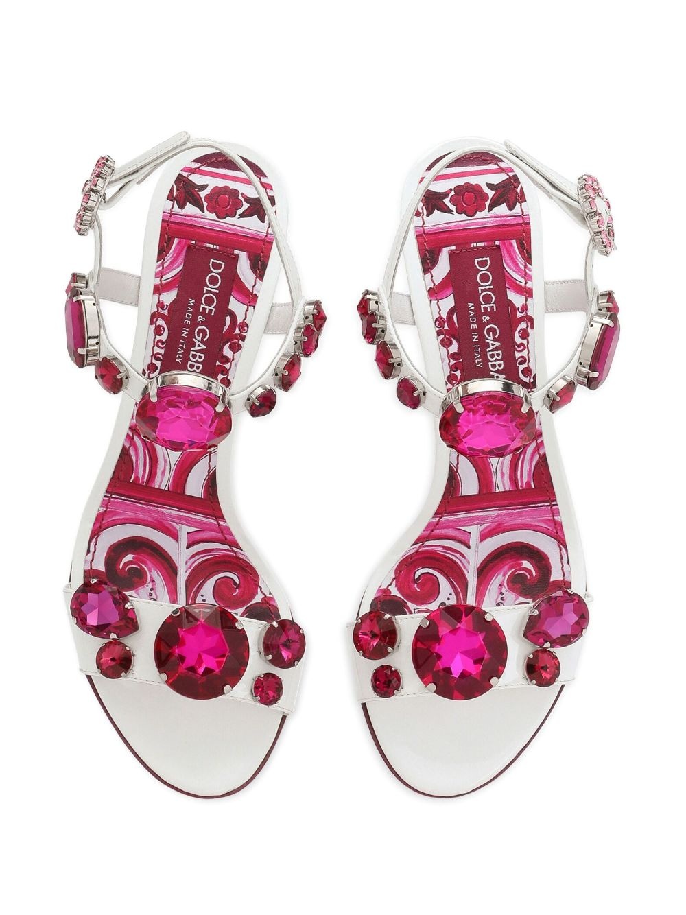 rhinestone-embellished leather sandals - 4