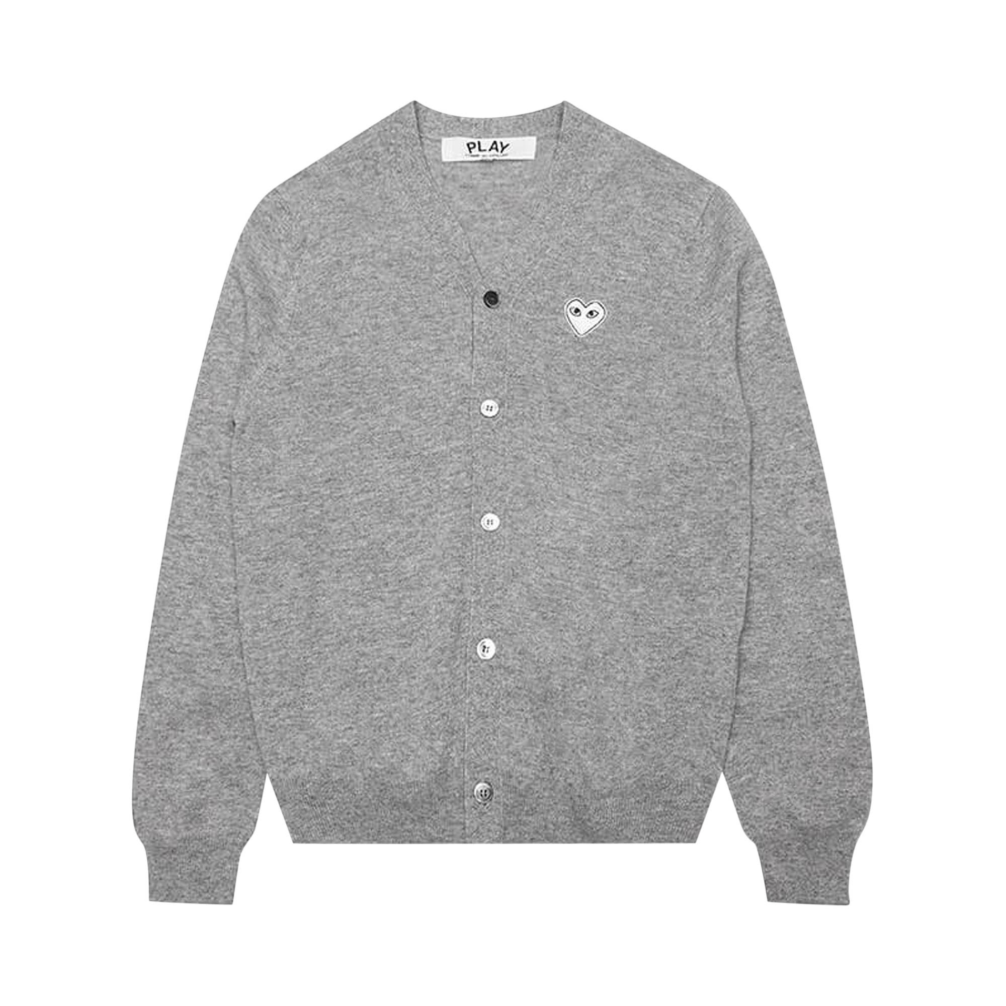 Comme des Garçons PLAY Woven V-Neck Cardigan 'Grey' - 1