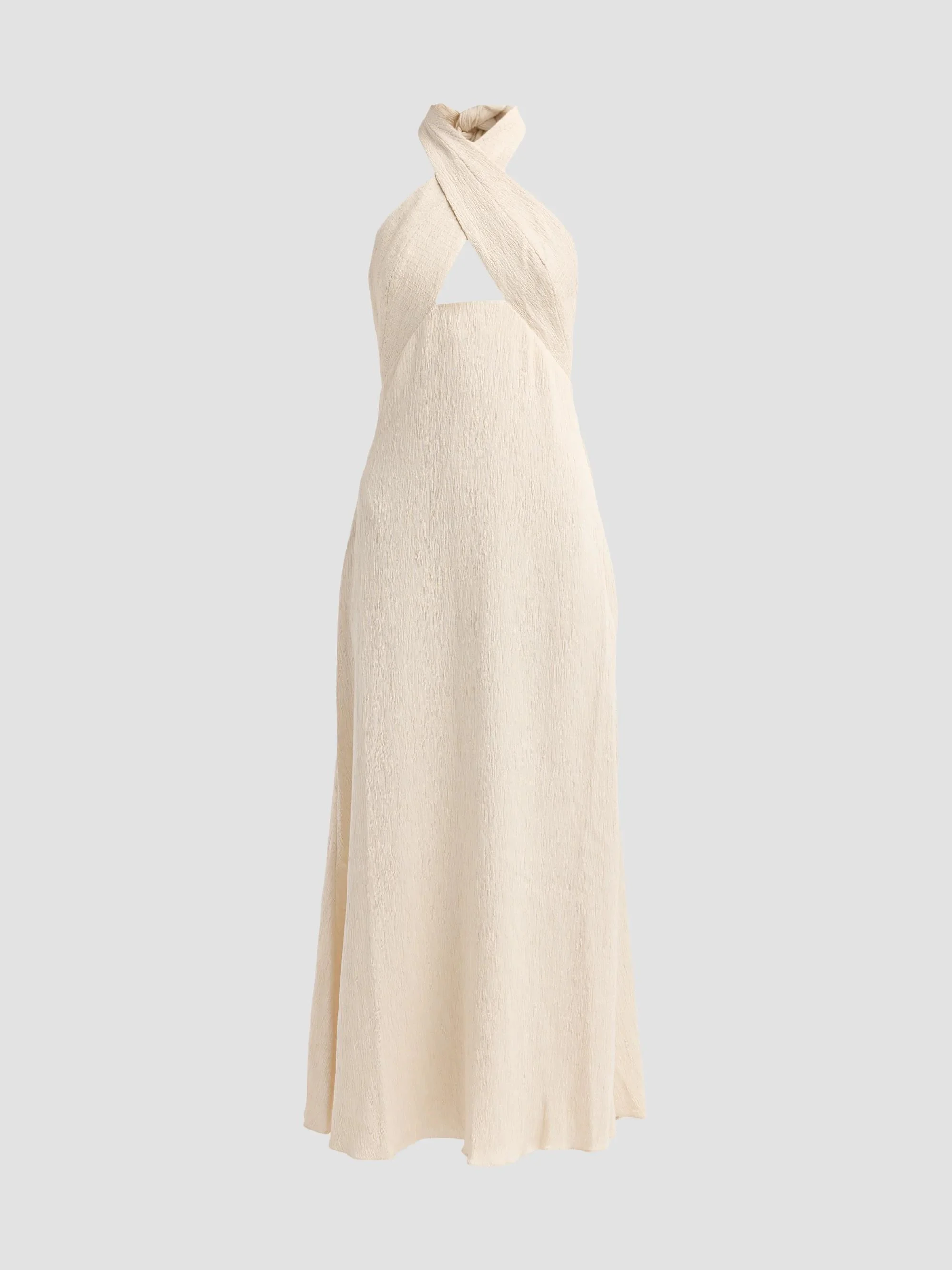 Women's Celeste Crinkle Ankle Dress - Ecru - 1