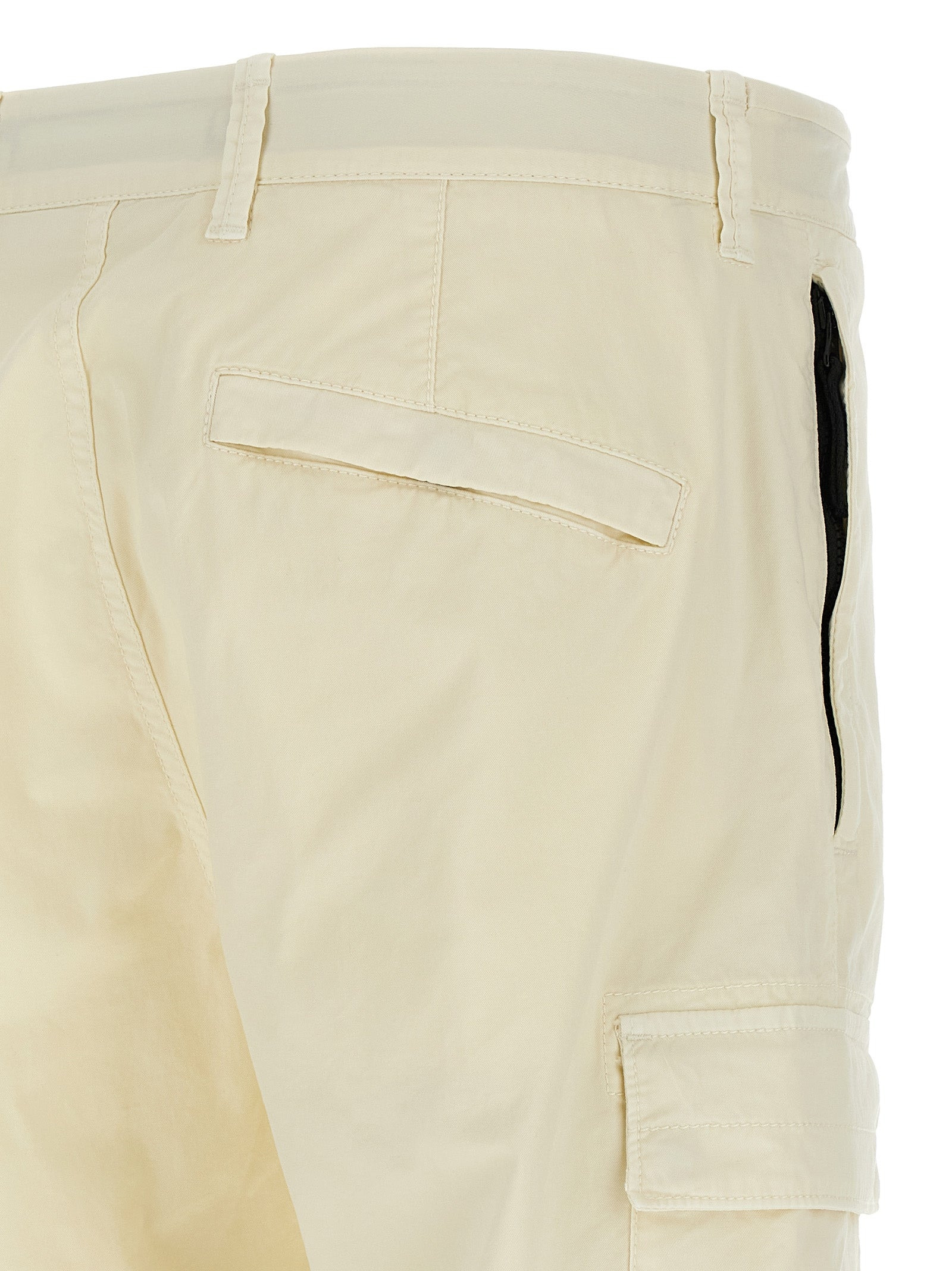 Logo Badge Cargo Pants Beige - 4