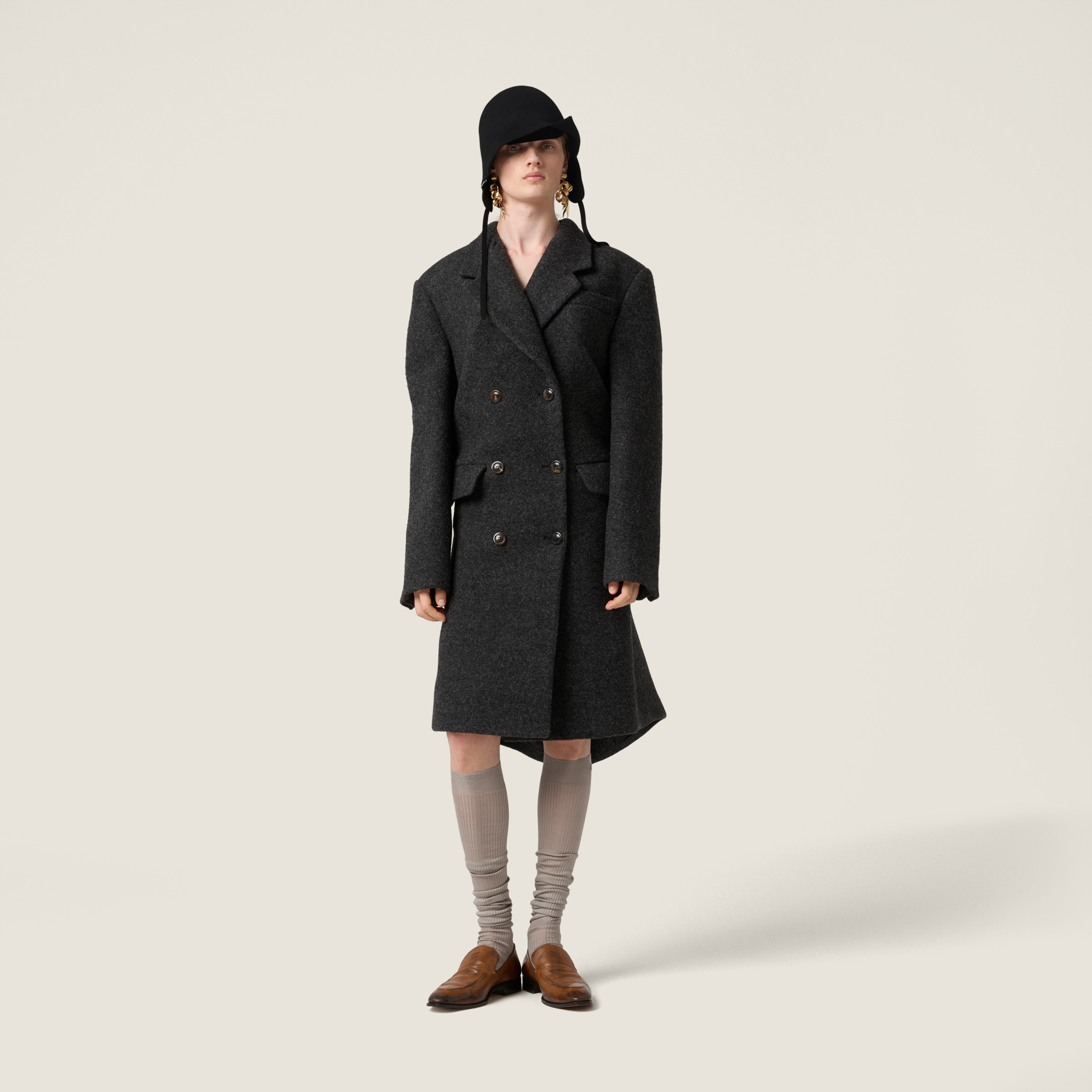 Double-breasted Shetland wool coat - 2