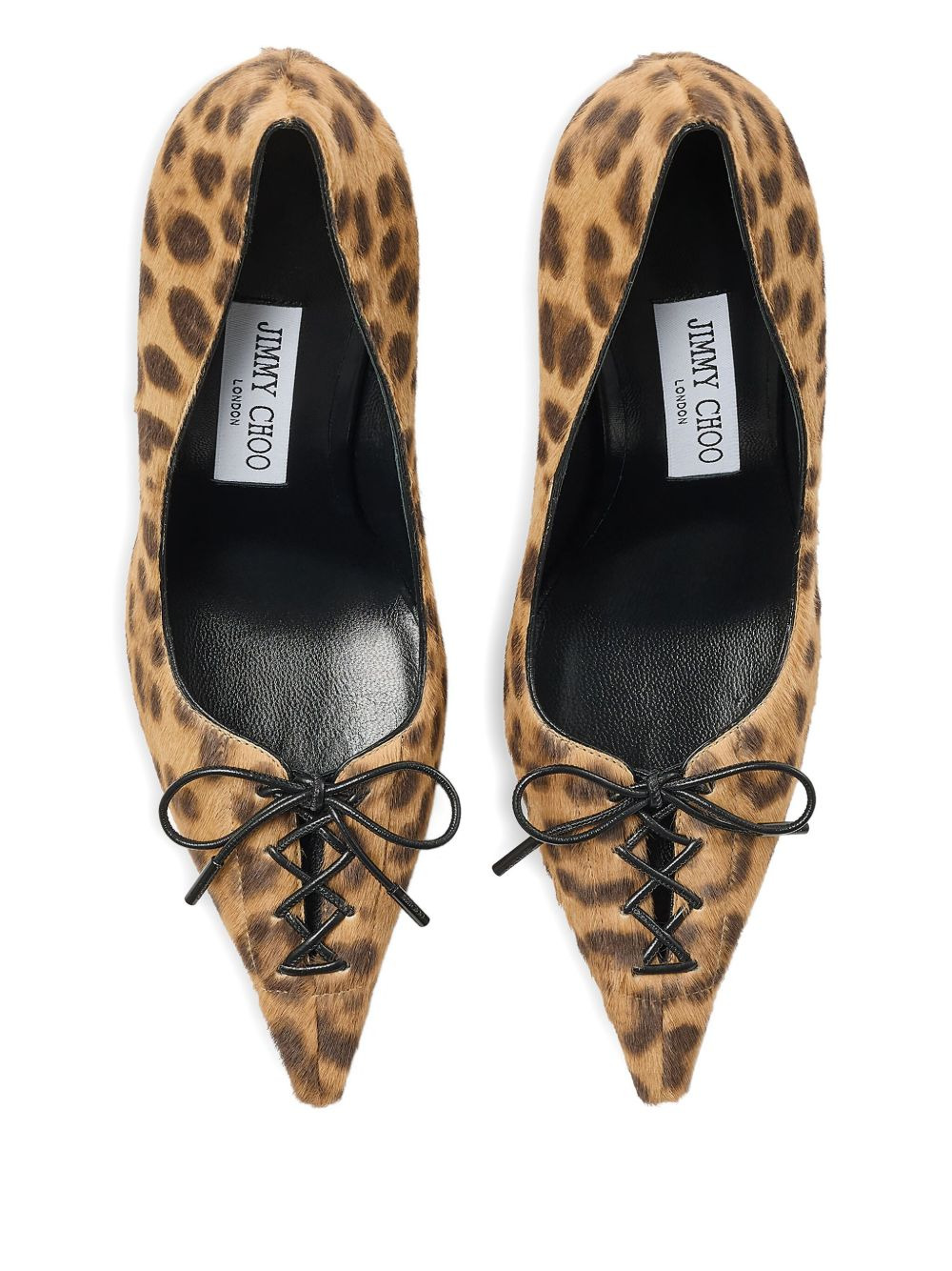 95mm Scarlett leopard-print lace-up pumps - 3