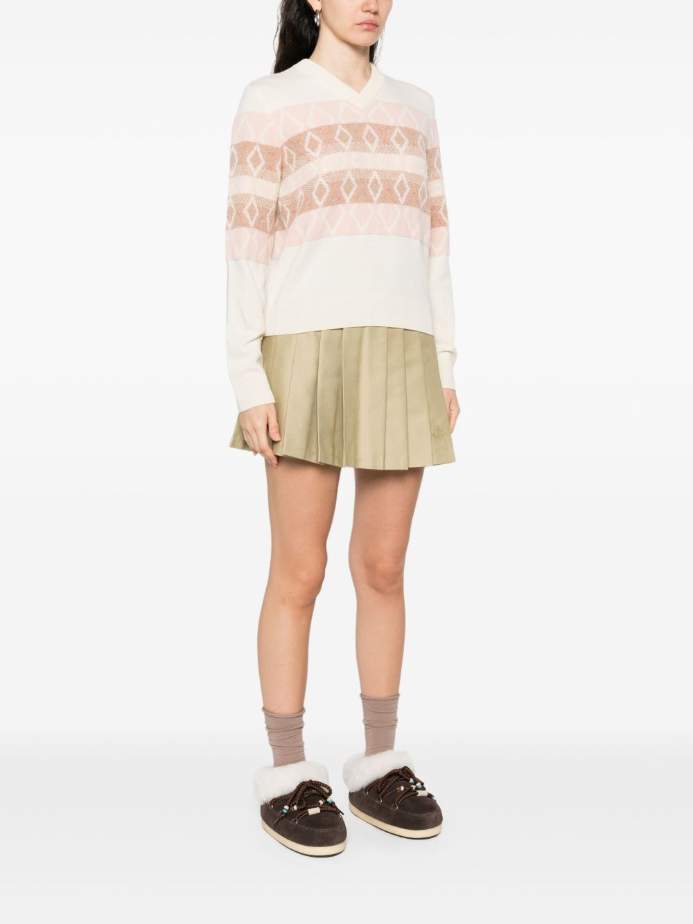 geometric-pattern wool sweater - 3