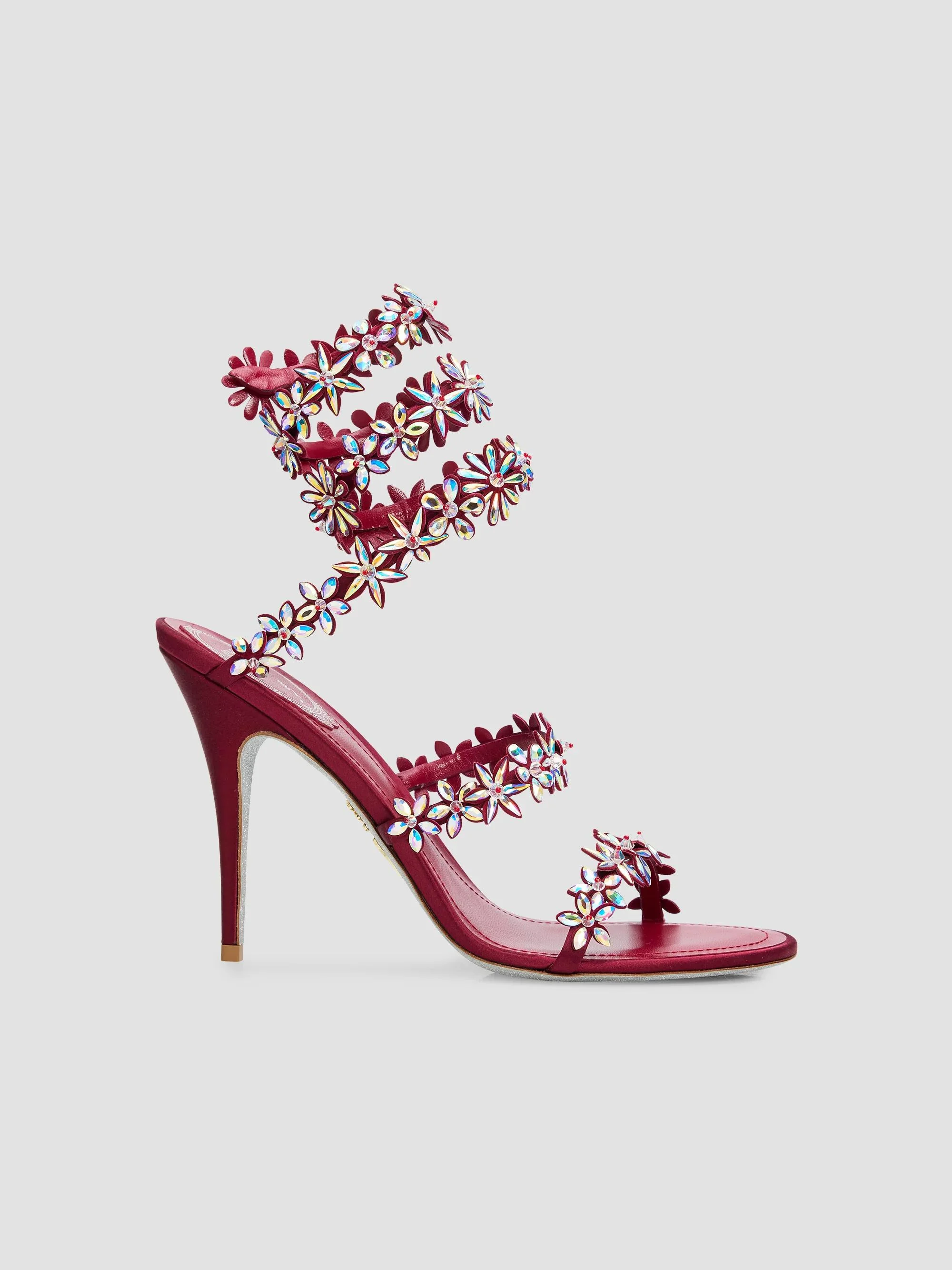 Women's Eva 105MM Crystal-Embellished Heeled Sandals - Bordeaux Crystal - 1
