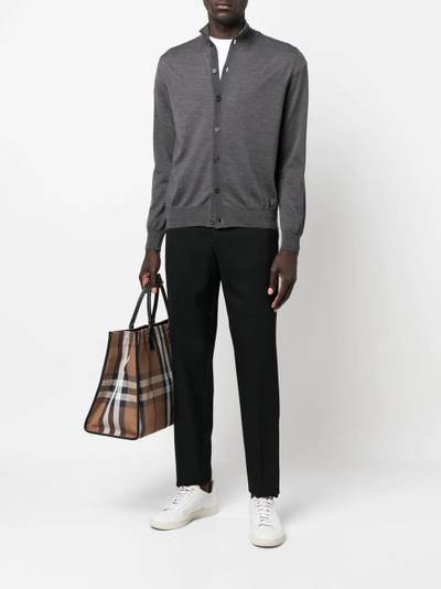 Canali roll-neck wool cardigan outlook