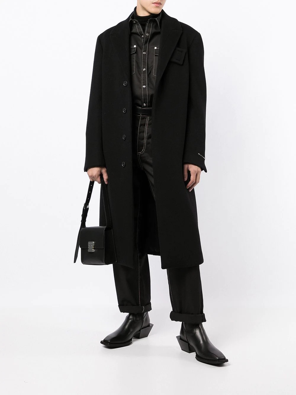 single-breasted midi coat - 2