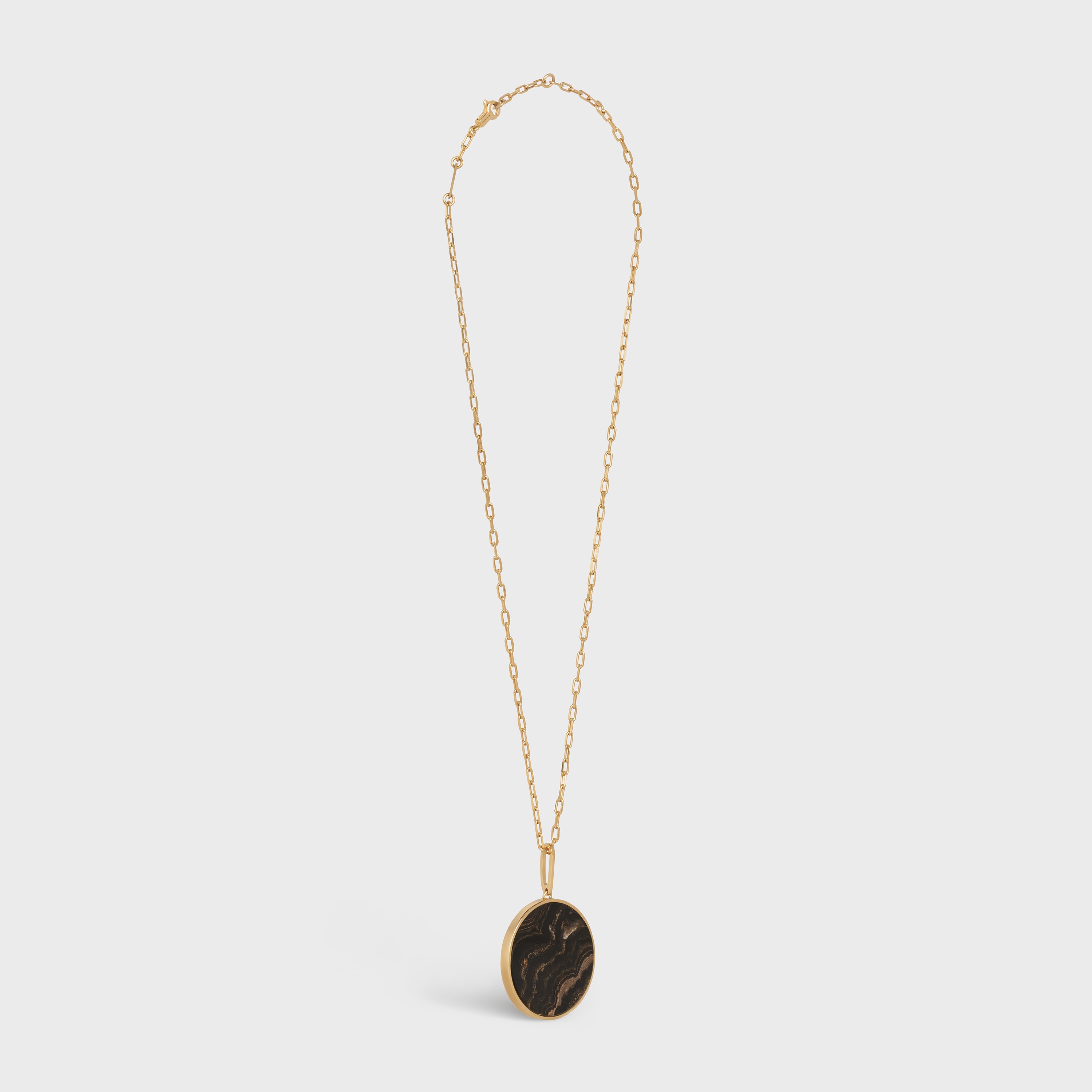 Boheme Medal in Brass with Gold Finish and Python Stone - 3