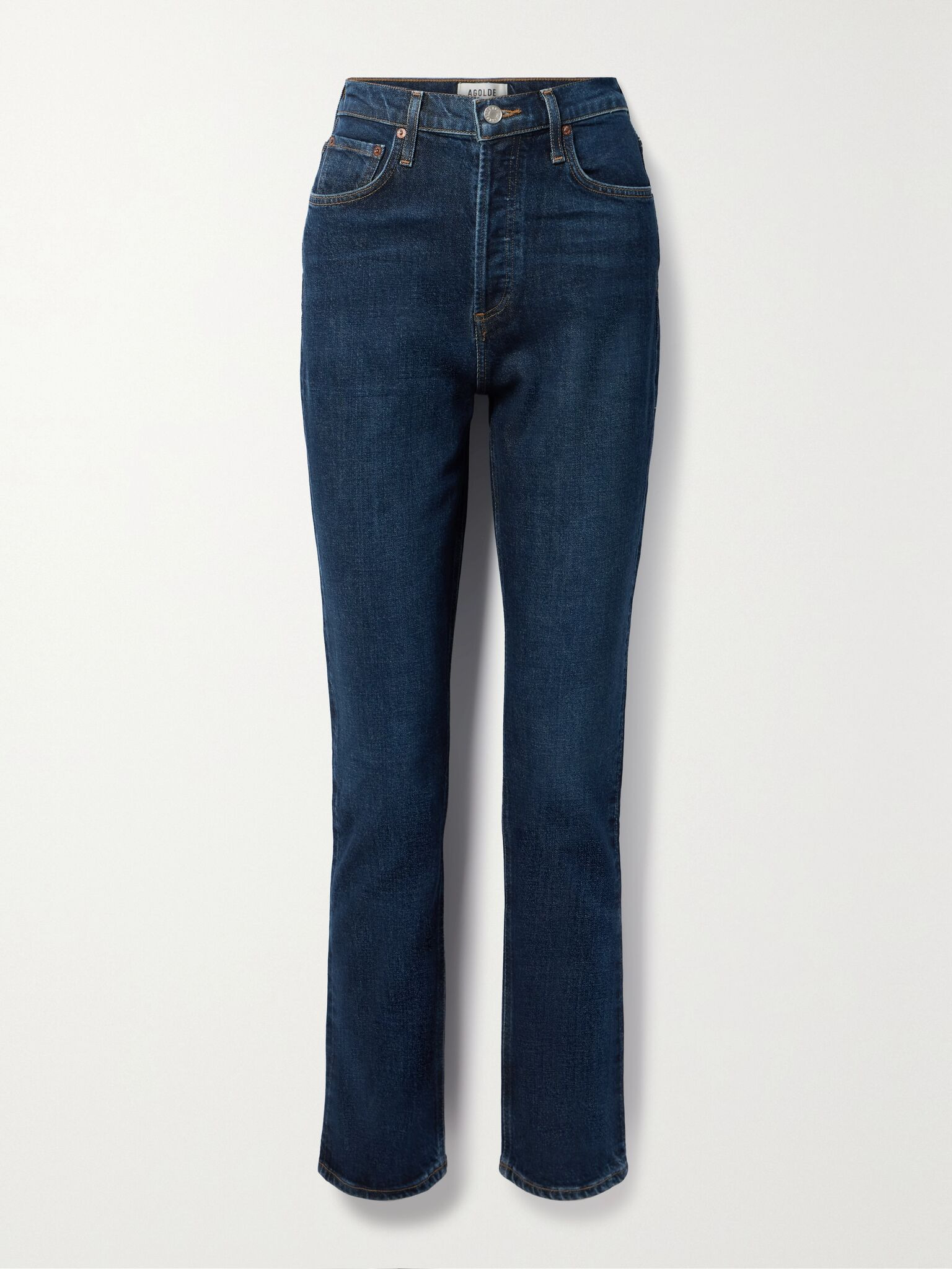 Freya high-rise slim-leg organic jeans Dark denim - 1