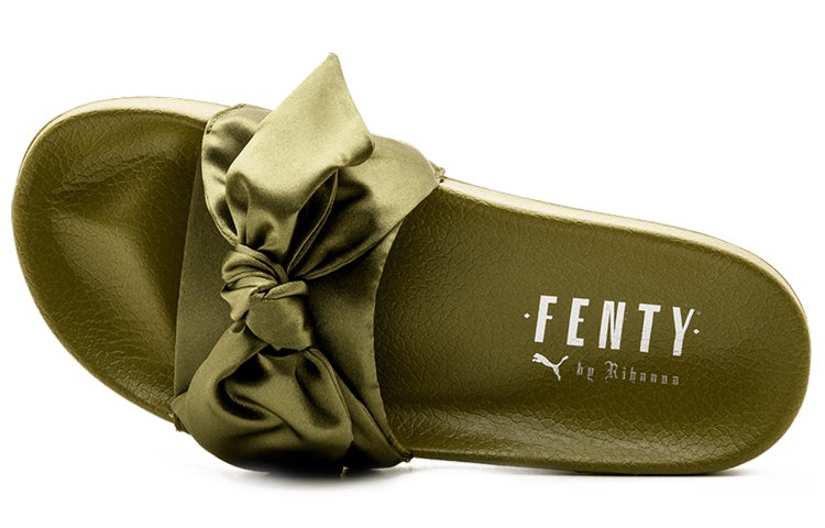 (WMNS) PUMA Fenty x Bow Slide 'Olive' 365774-01 - 3