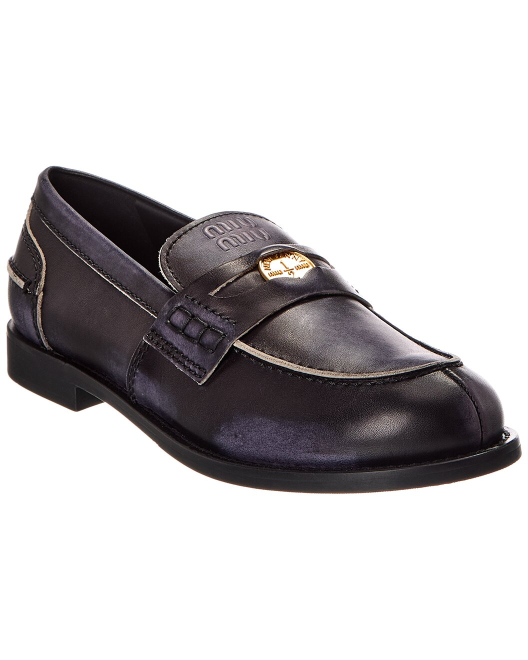 Miu Miu Logo Leather Loafer - 1