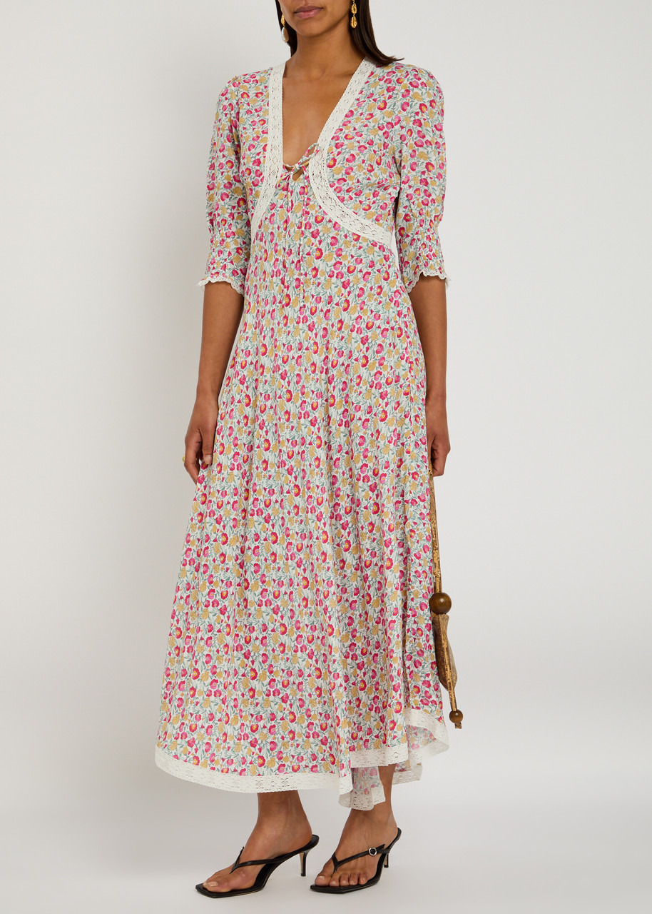 Rixo Amina Pansy Woven Midi Dress - 4