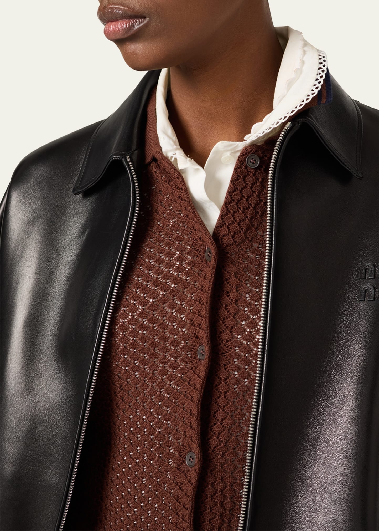 Plonge Nappa Leather Bomber Jacket - 4