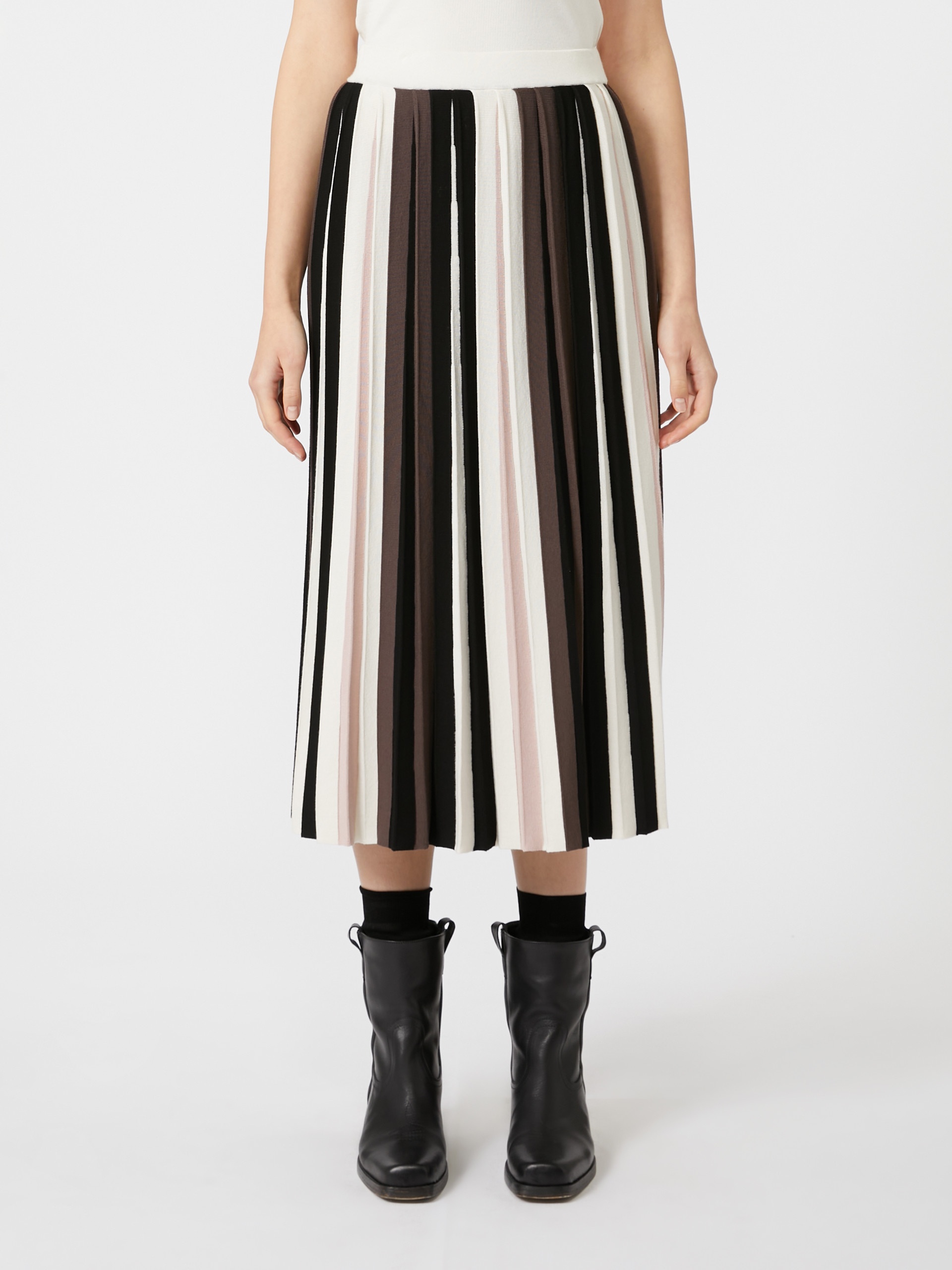 PLEIADI Plissé-pleated viscose skirt - 3