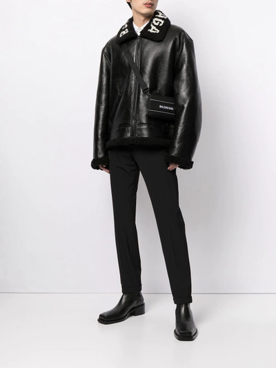 BALENCIAGA Cocoon leather aviator jacket outlook