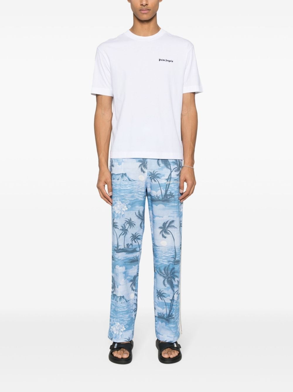island-print straight-leg trousers - 2