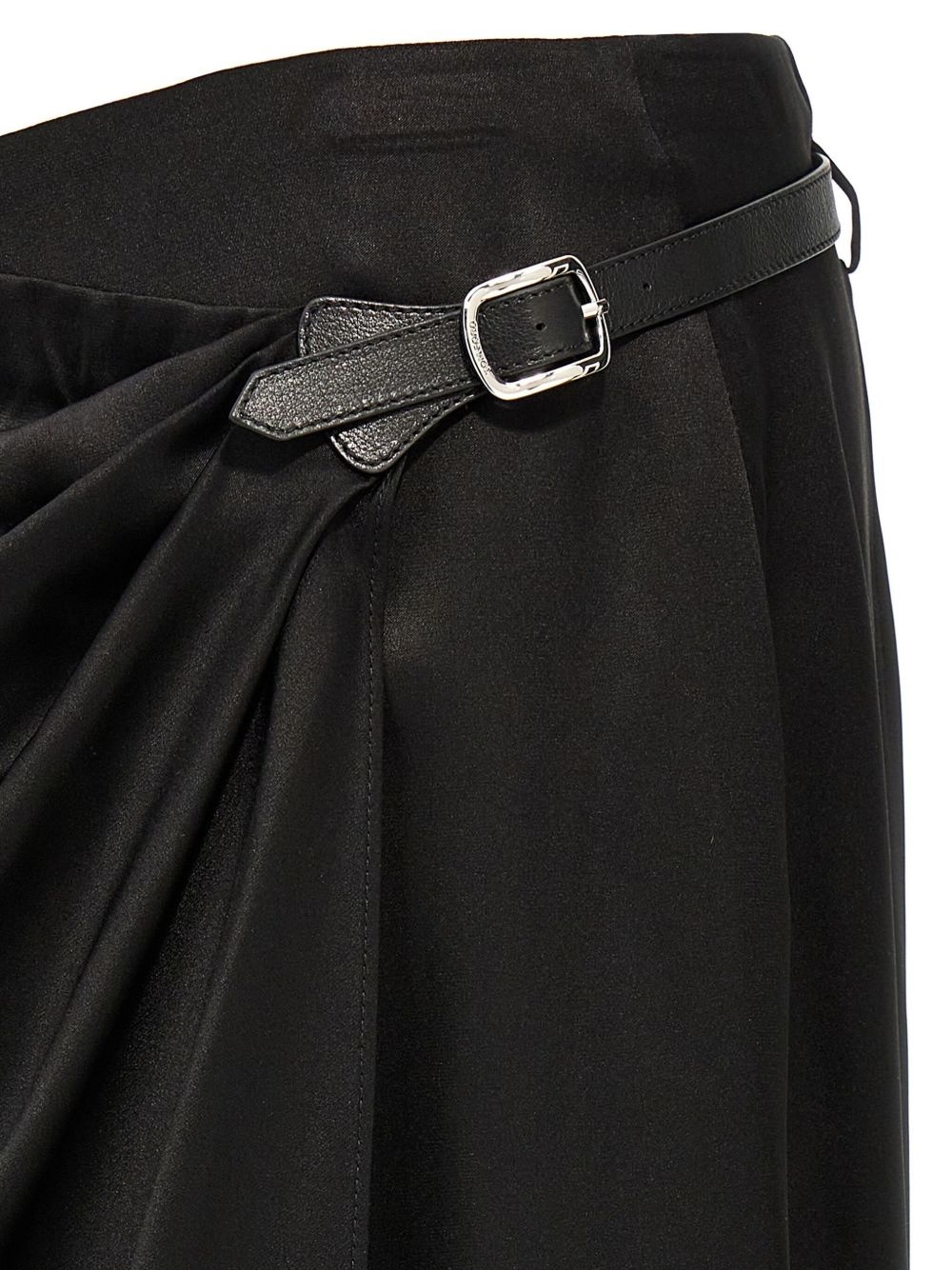 leather-belt wrap maxi skirt - 4